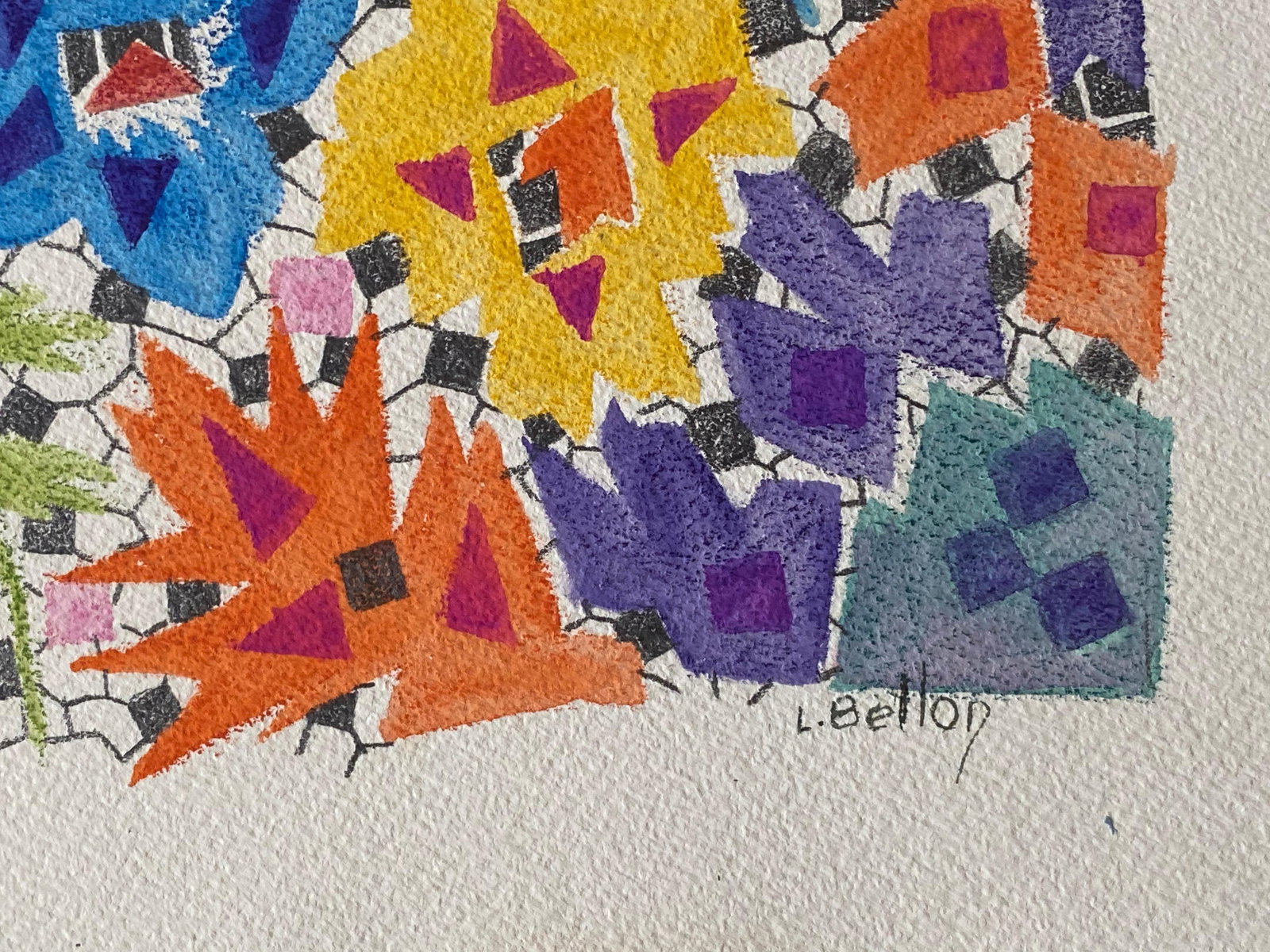 1940's French Post Impressionist Artist Abstract Artwork Design Original, circa 1940s - 12