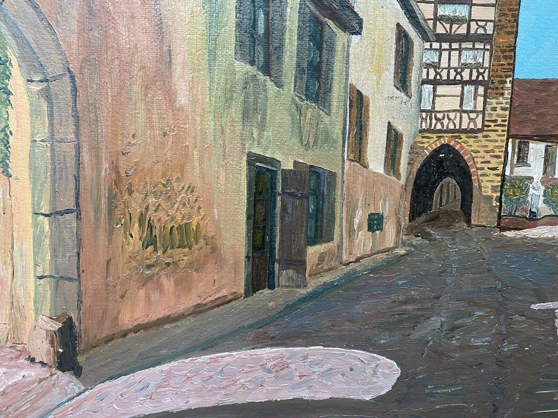 Fernand Audet French Impressionist Oil, Old French Town Buildings, Mid-20th Century - 7