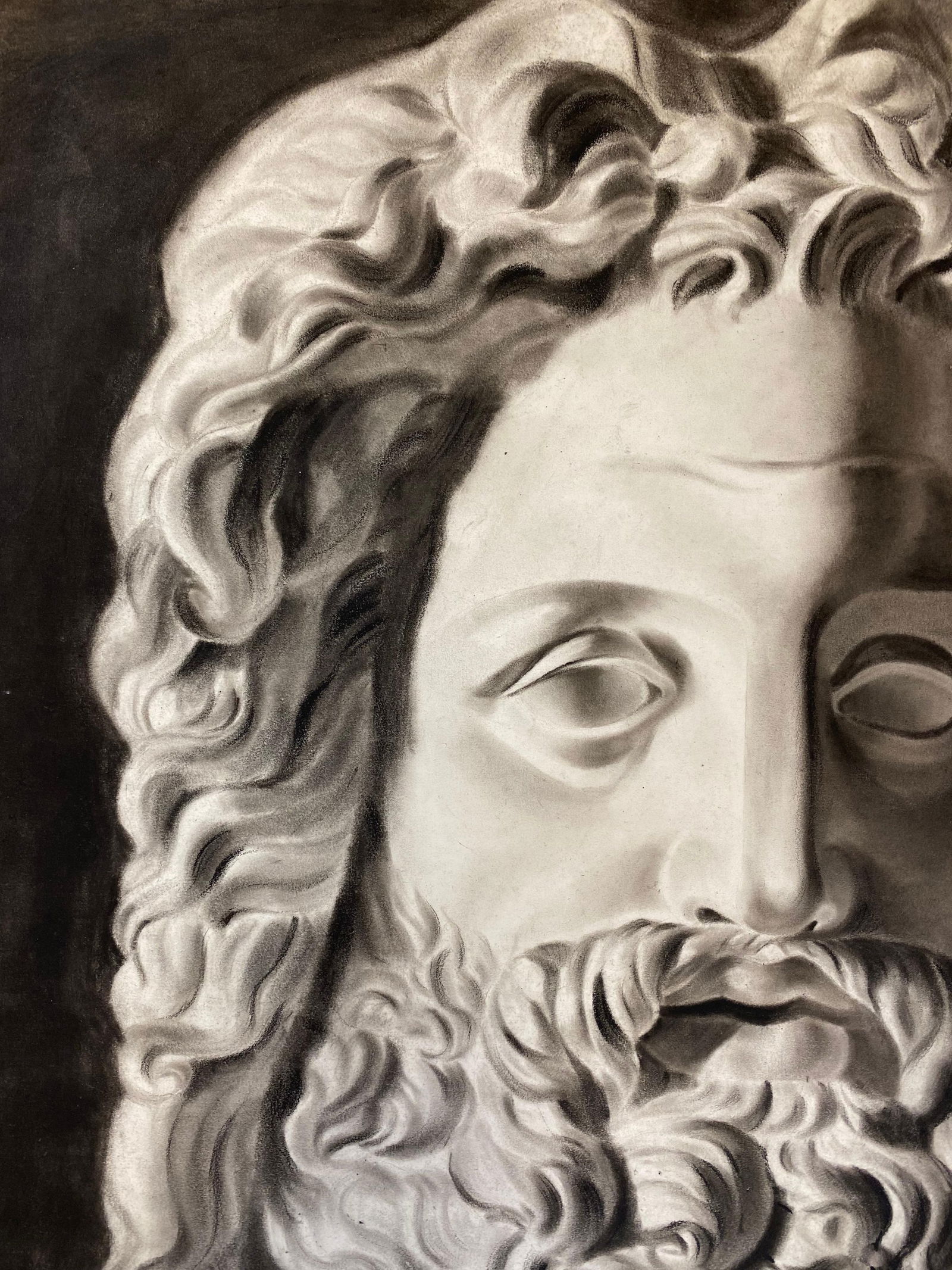 Antique French Head Portrait Greek Roman Head Bust Portrait Bearded Man, 19th Century - 2