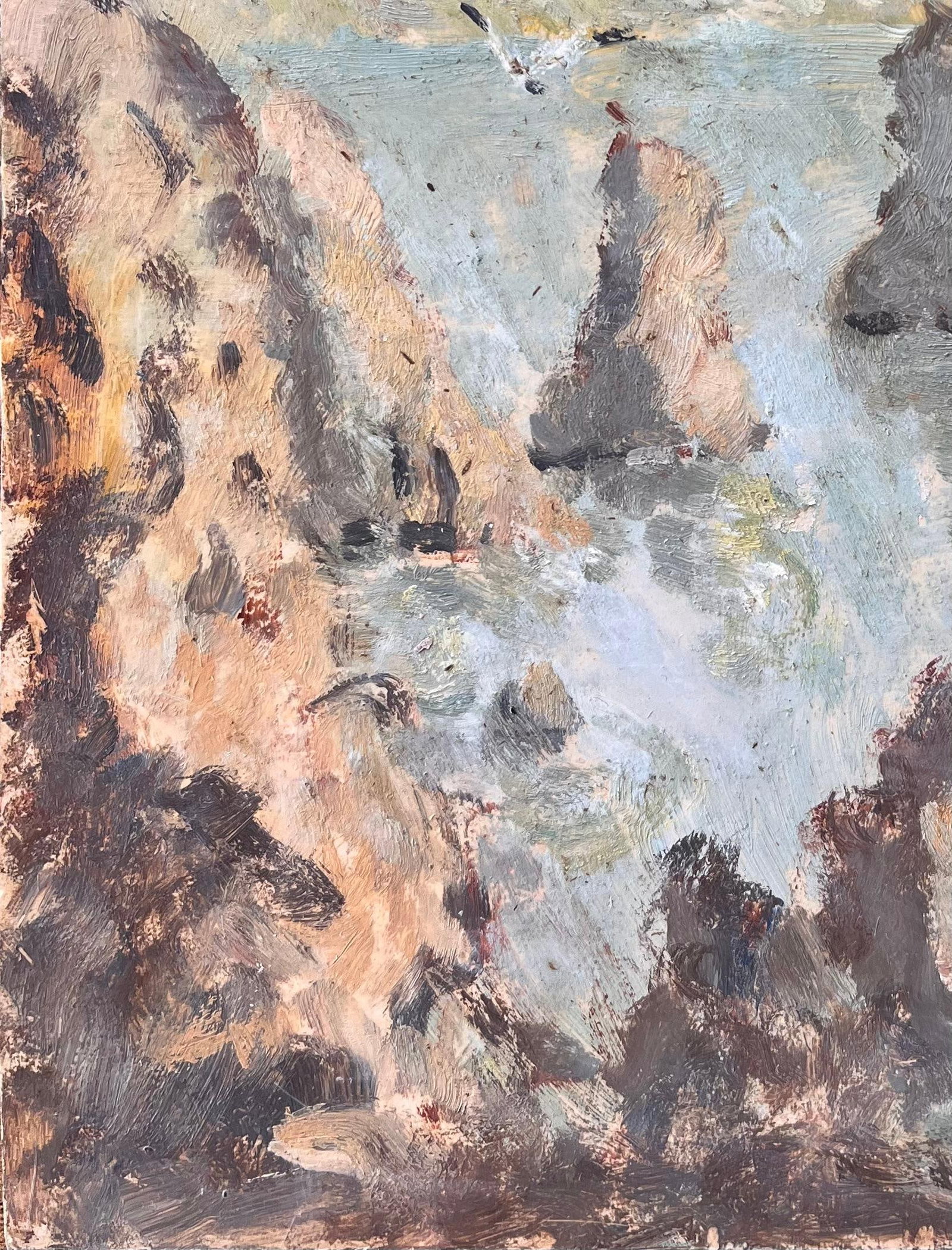 Fanch Lel; French Impressionist Oil Painting of French Seascape with Gulls and Sea Stacks, 1996 - 18