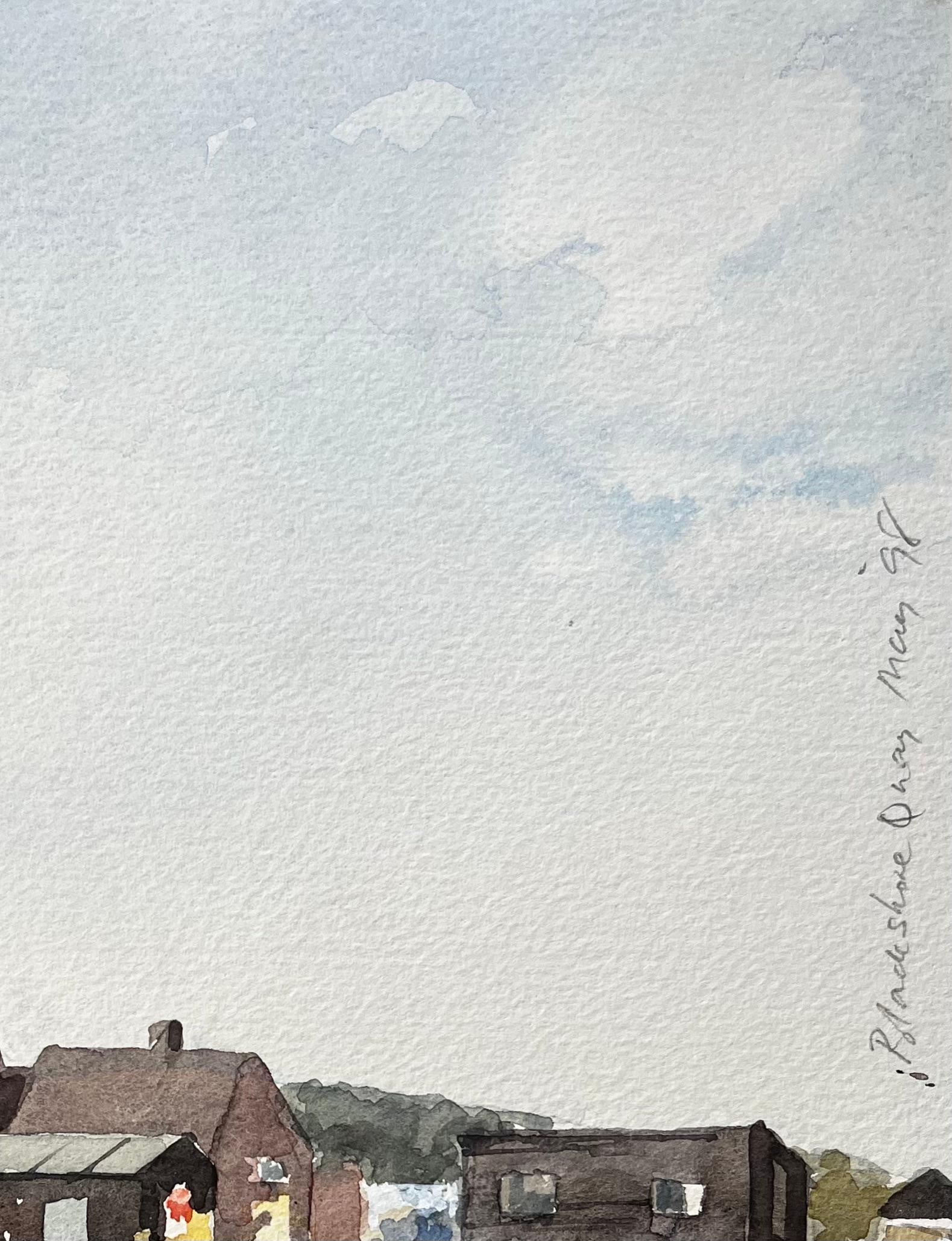 Anthony Herbert; Original Watercolour Blakesley Quay Suffolk Coastal Buildings and Sand Scene, 1993 - 12