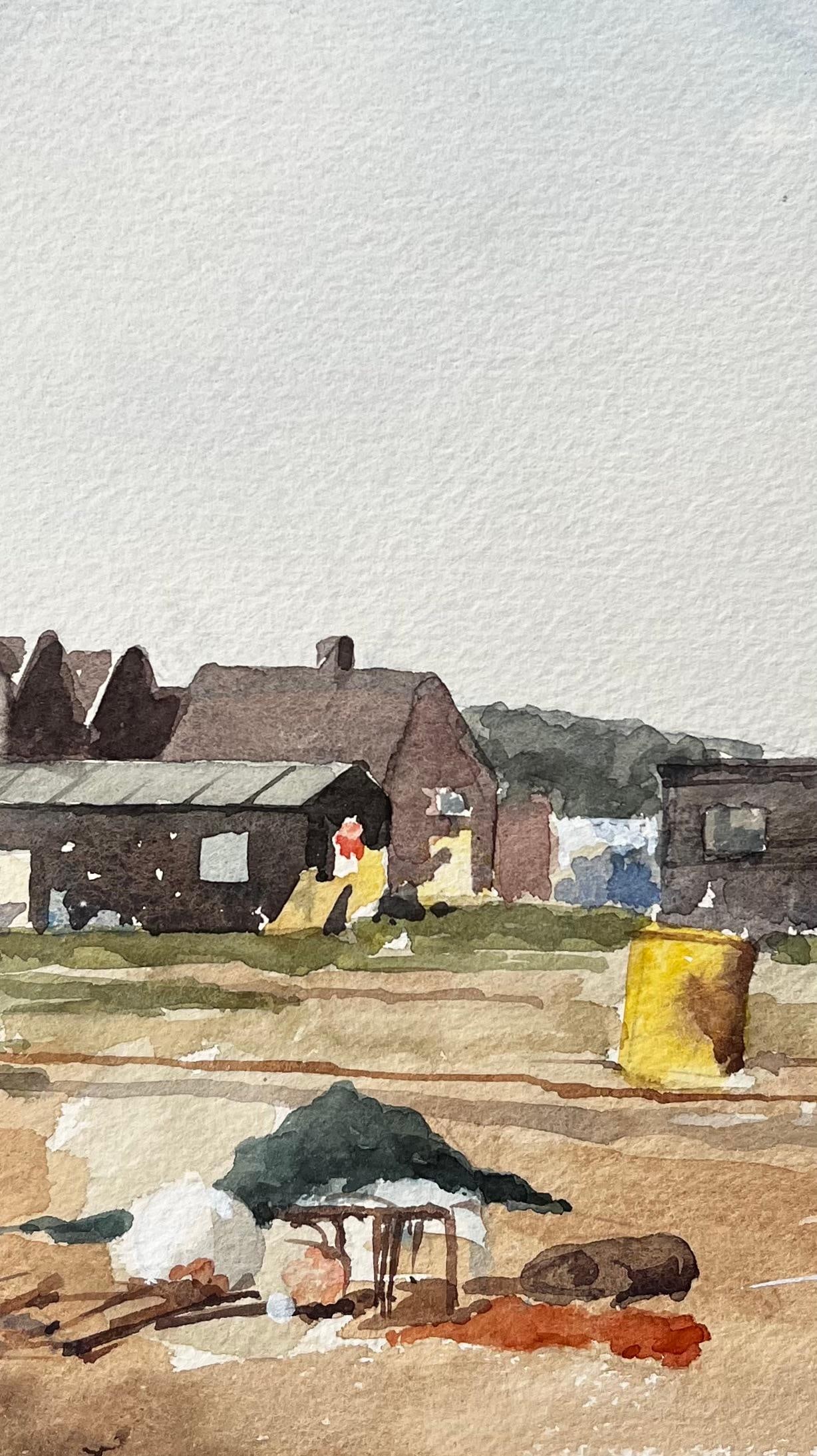 Anthony Herbert; Original Watercolour Blakesley Quay Suffolk Coastal Buildings and Sand Scene, 1993 - 3