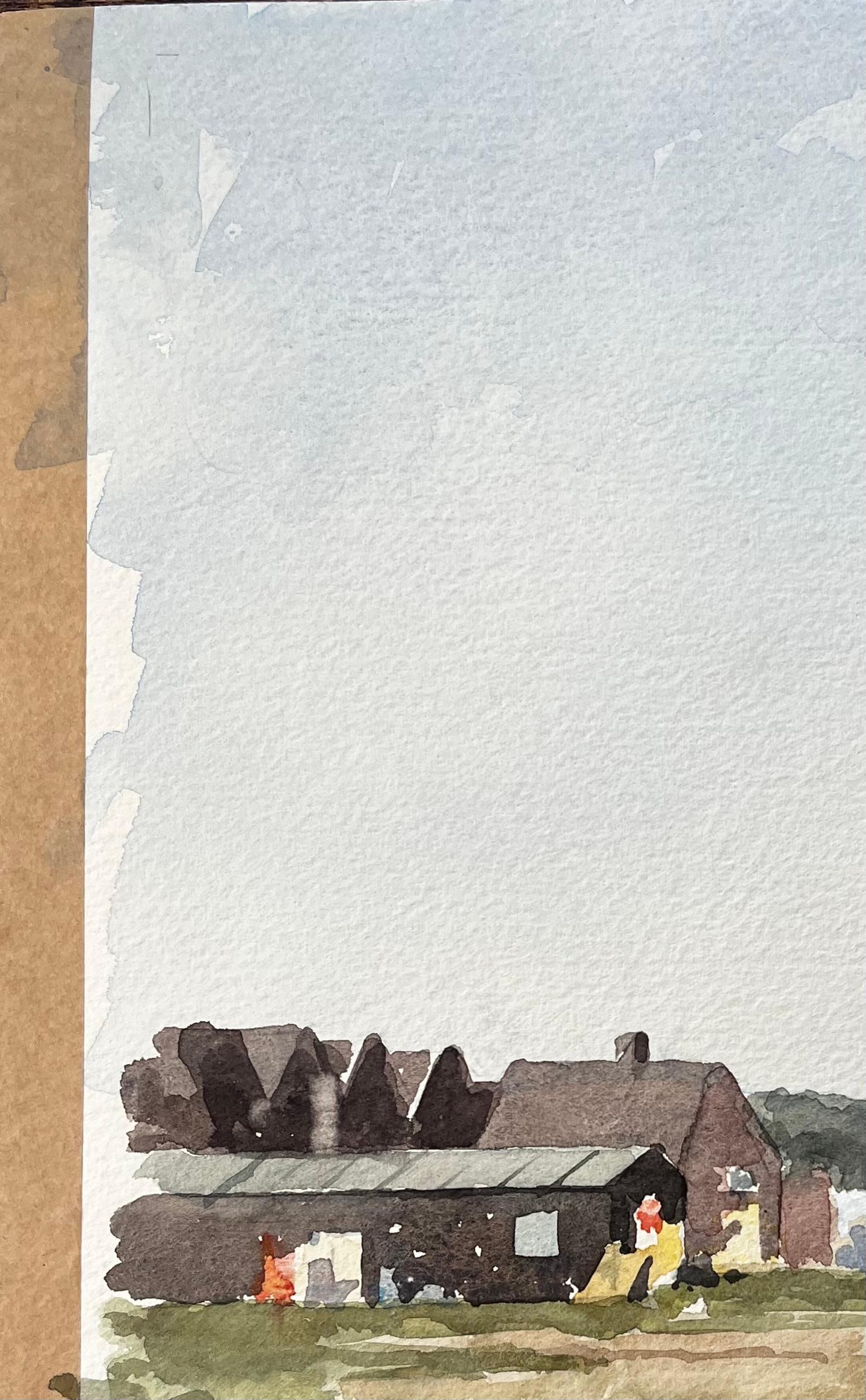 Anthony Herbert; Original Watercolour Blakesley Quay Suffolk Coastal Buildings and Sand Scene, 1993 - 5