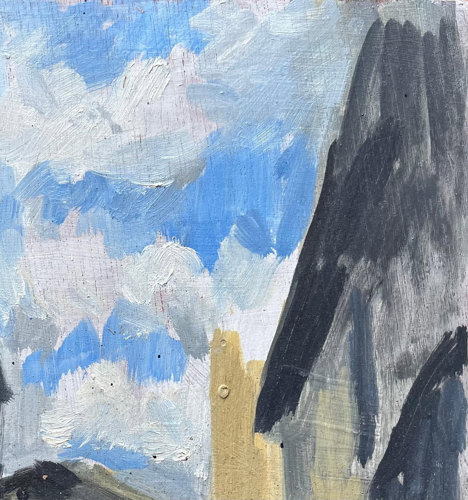 Bernadette Kelly; Modern French Oil Painting Architectural Street Scene with Expressive Sky - 12