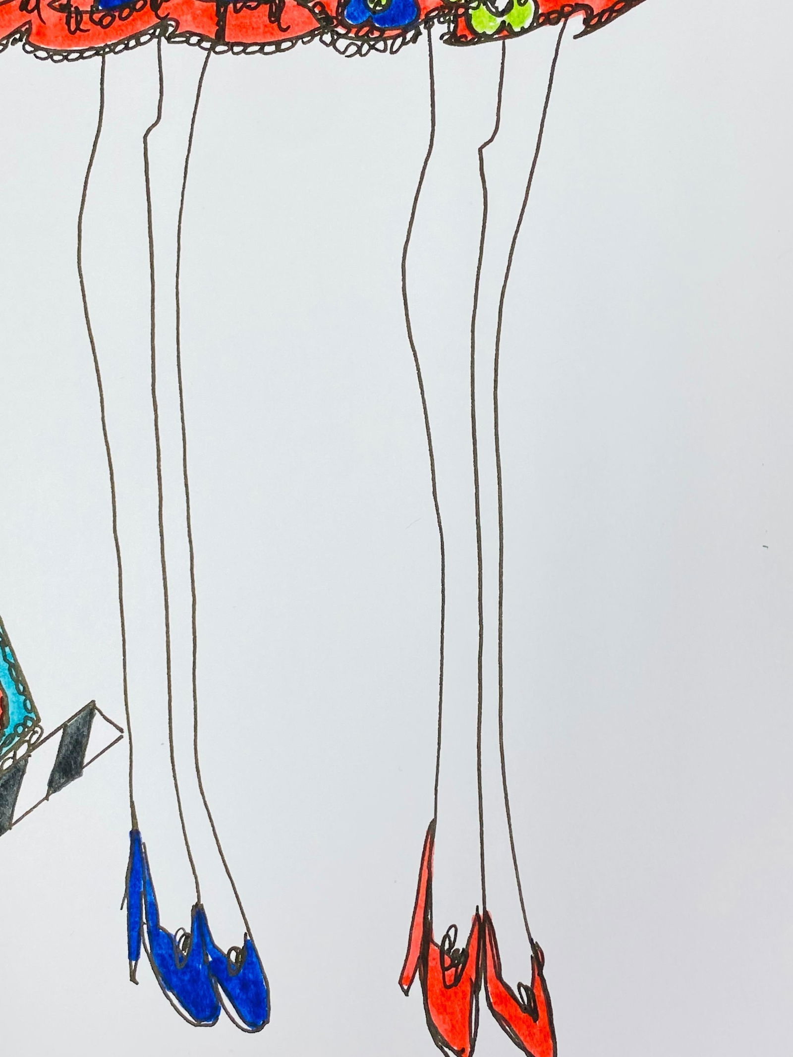 Original Fashion Design Illustration Watercolor Painting Laura Ashley Designer, circa 2000s - 3