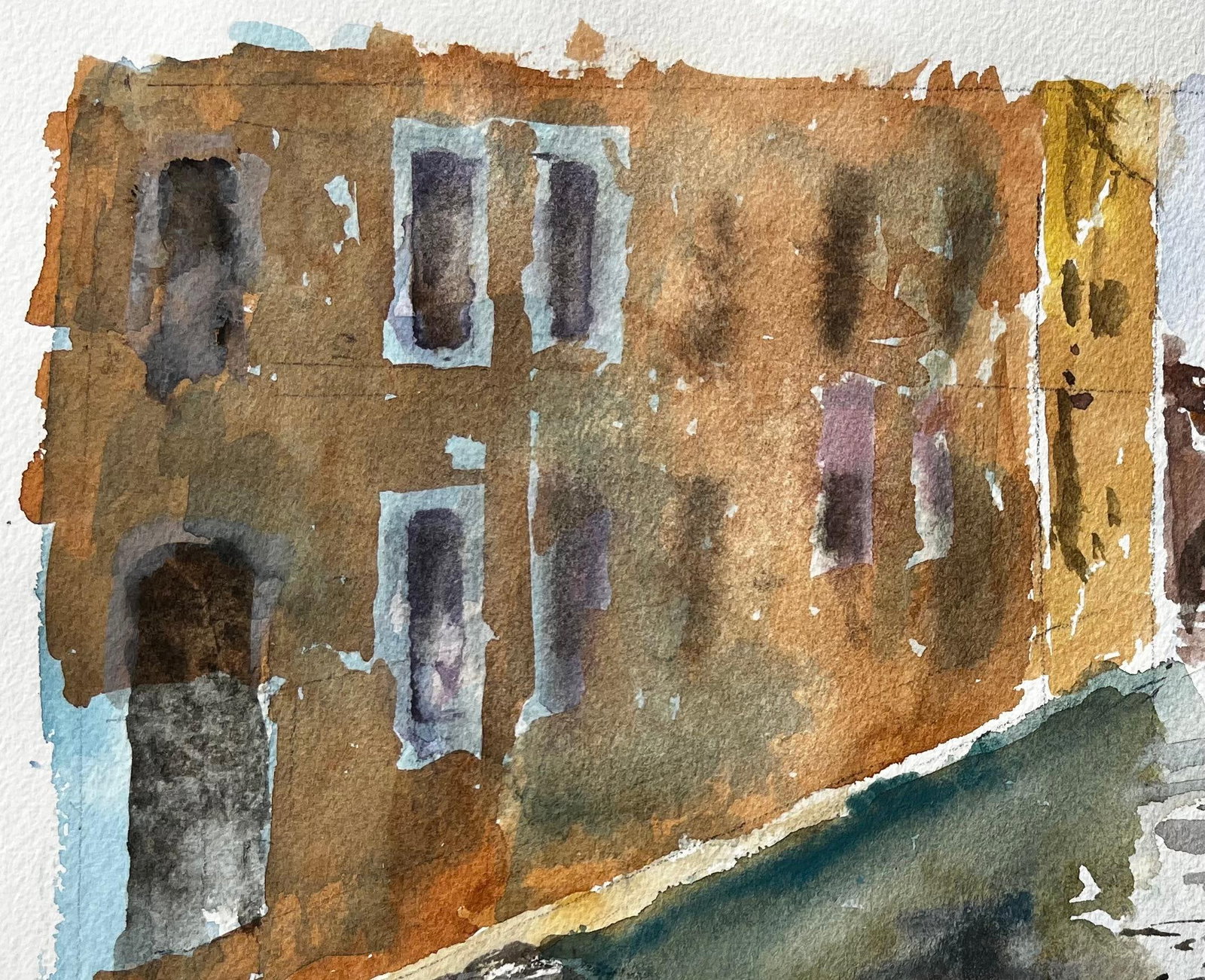 Anthony Herbert; Venice Canal Scene With Gondola And Reflections Original Watercolour Painting - 10