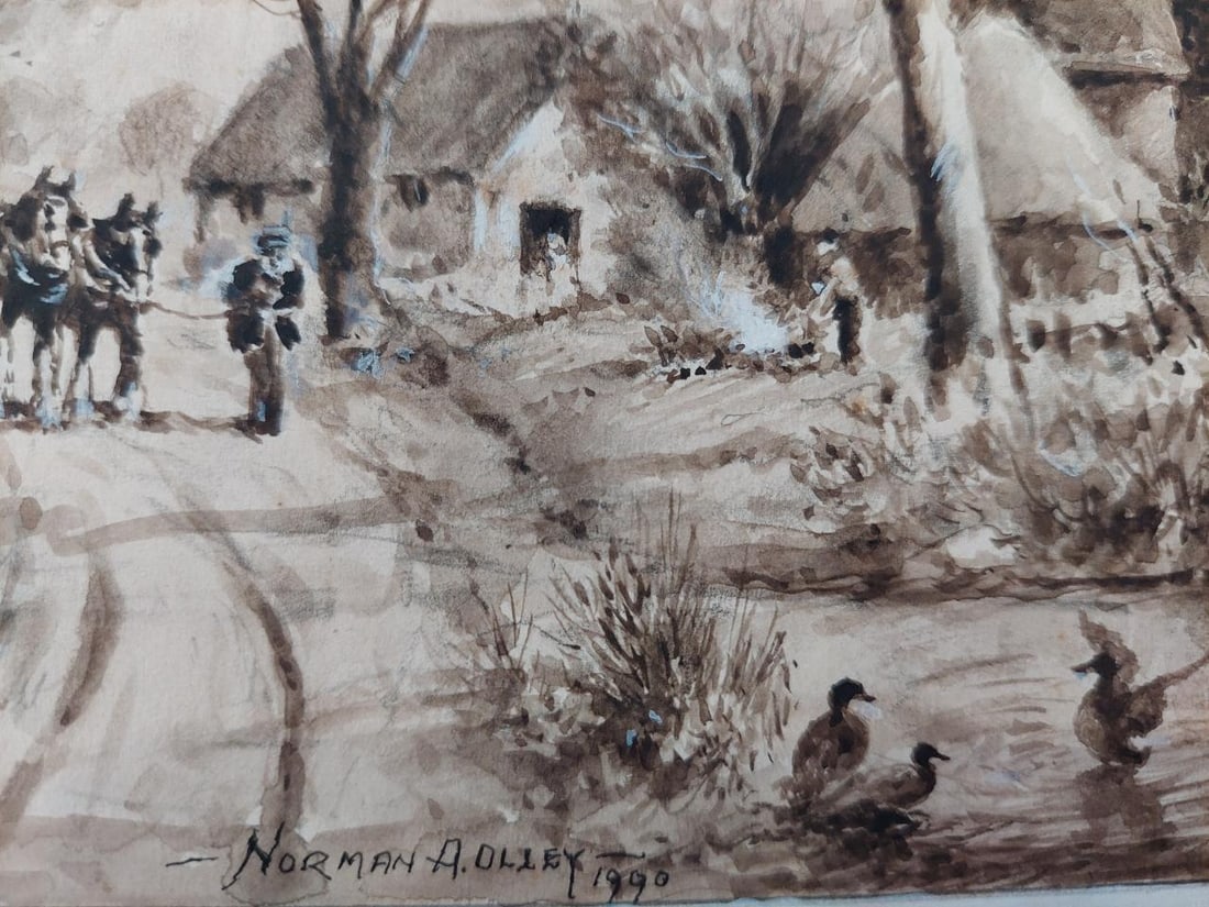 English School; Traditional English Painting Working Horses Returning Home in Kent, 20th Century - 2