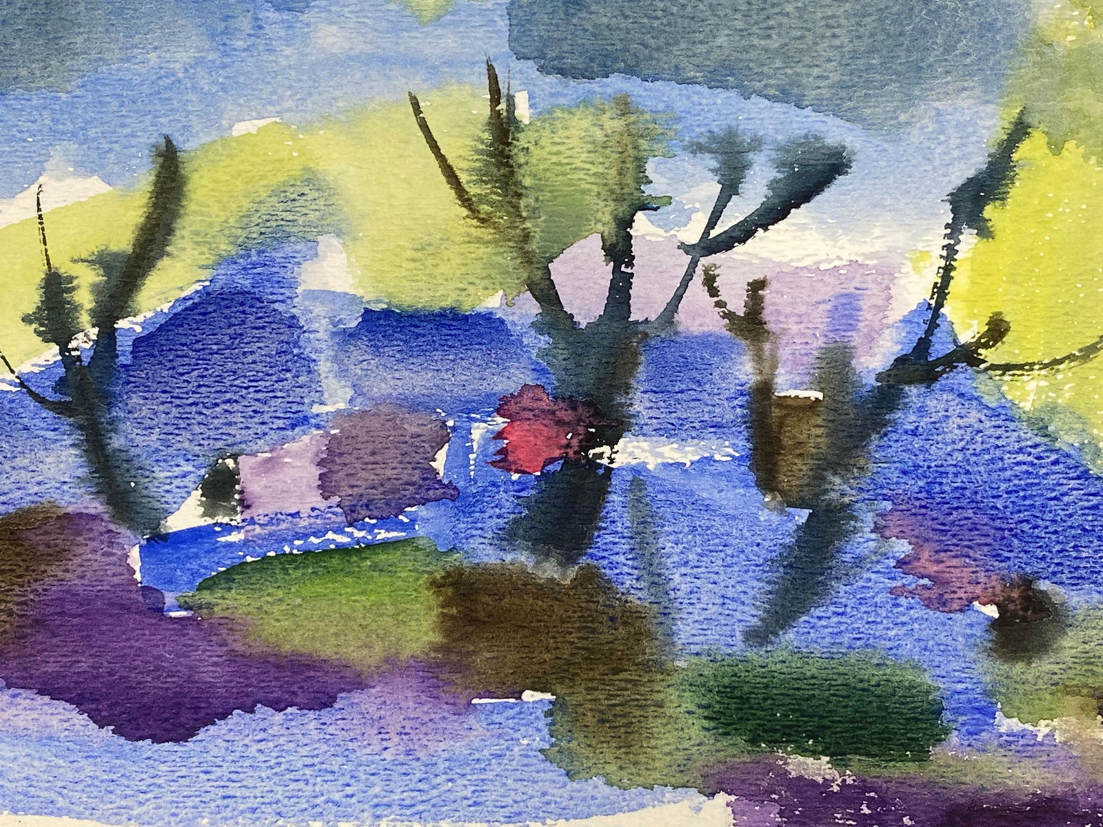 Akos Biro; Colourful Abstract, French Expressionist Original Oil Painting, circa 1980s - 11