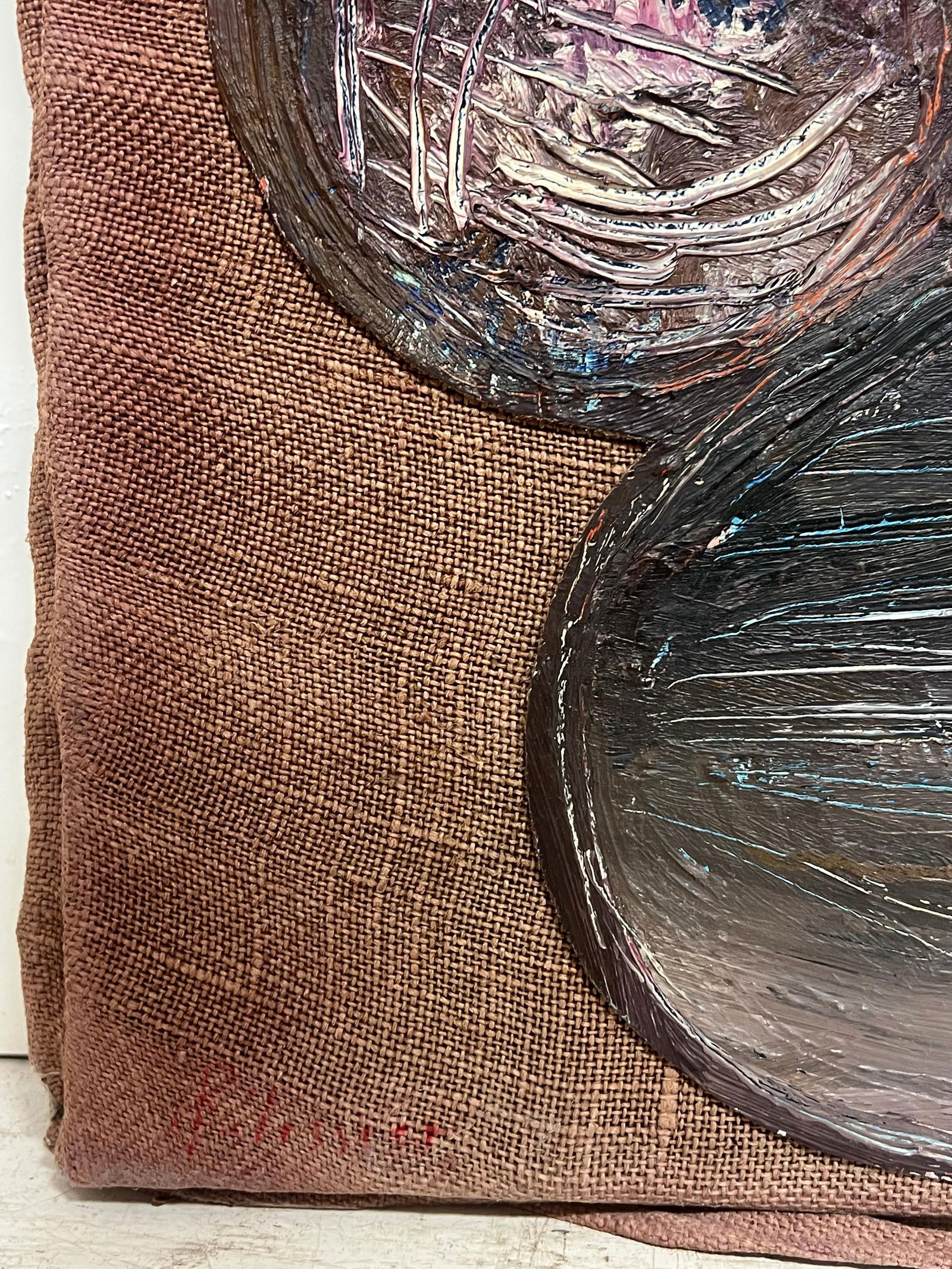 Gilbert Pelissier; Abstract Balls with Subtle Earth Tones French 20th Century Painting, 1986 - 12