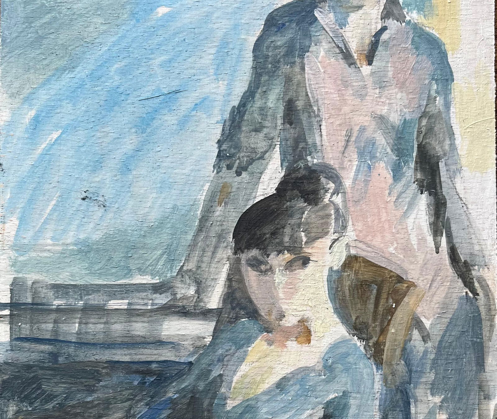 Bernadette Kelly; Modern French Oil Painting Two Elegant Figures in an Interior Scene - 10