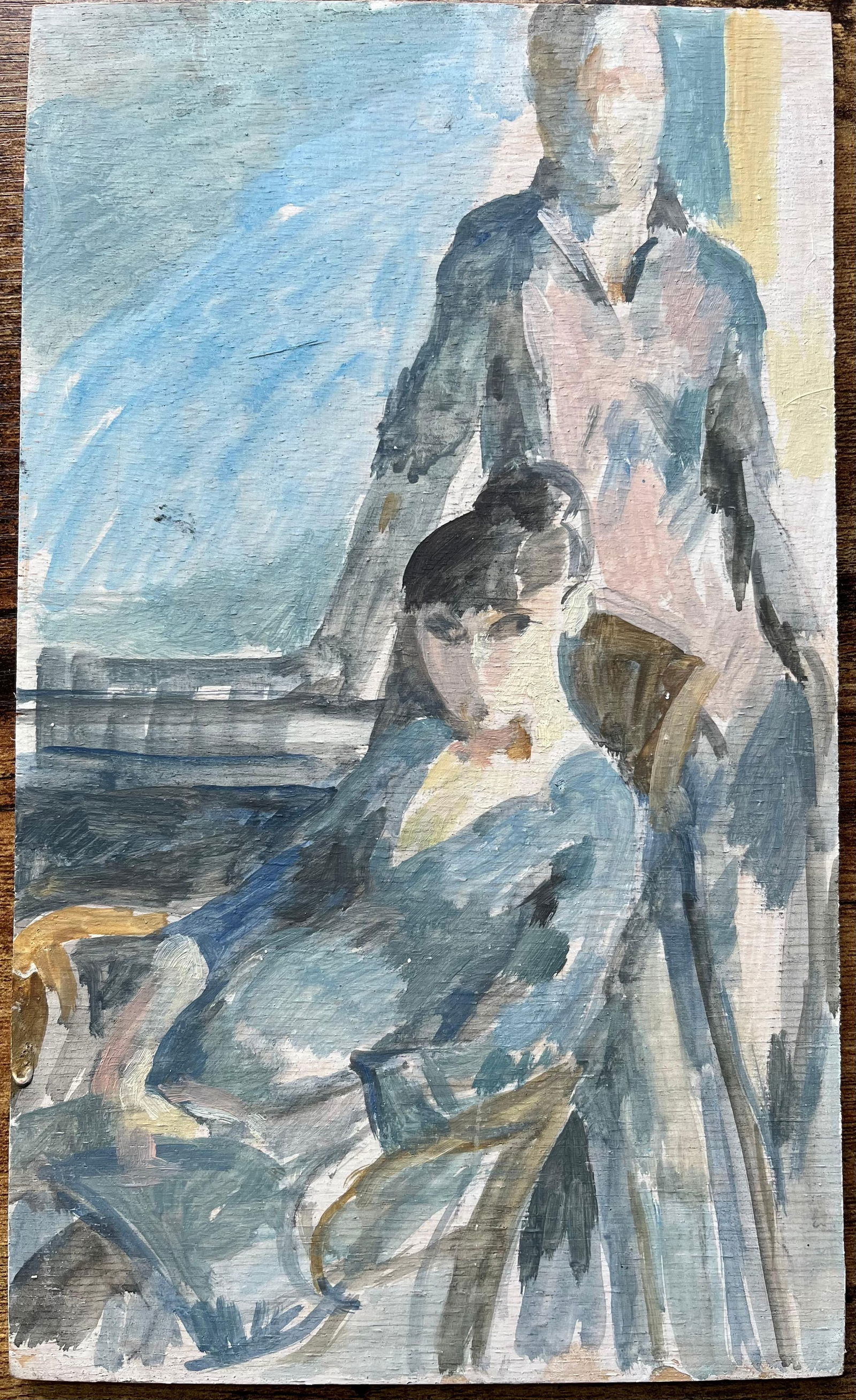 Bernadette Kelly; Modern French Oil Painting Two Elegant Figures in an Interior Scene - 14