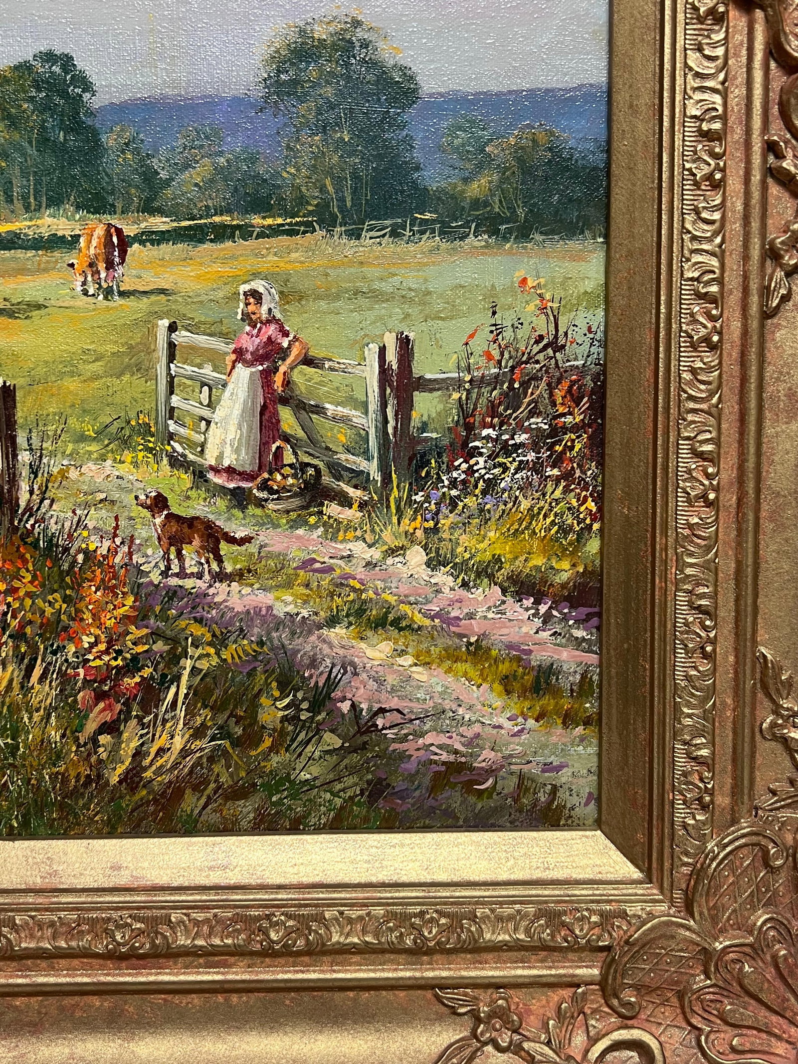 Don Vaughan; Large Traditional English Summer Pastoral Cattle River Landscape Oil Painting - 10