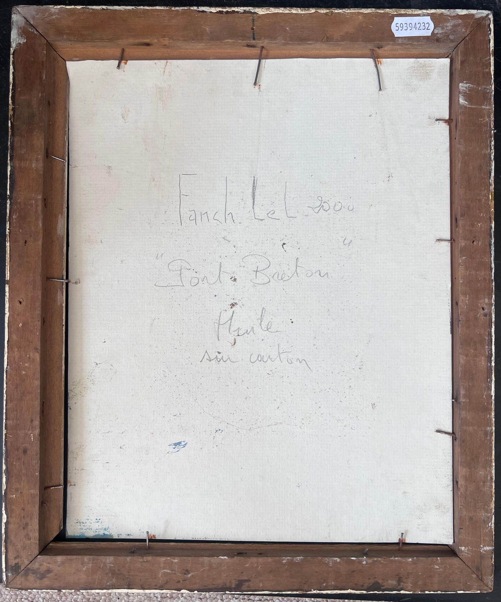 Fanch Lel; Quiet Grey Boat Harbour In Breton France French Framed Oil Landscape Painting - 3