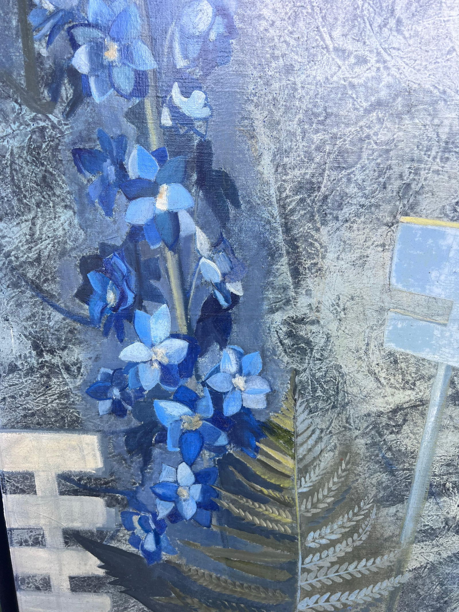 Michel REMY-RIETH; Large 1970's French Abstract Garden Plants Flowers Signed Original Oil Painting, - 12