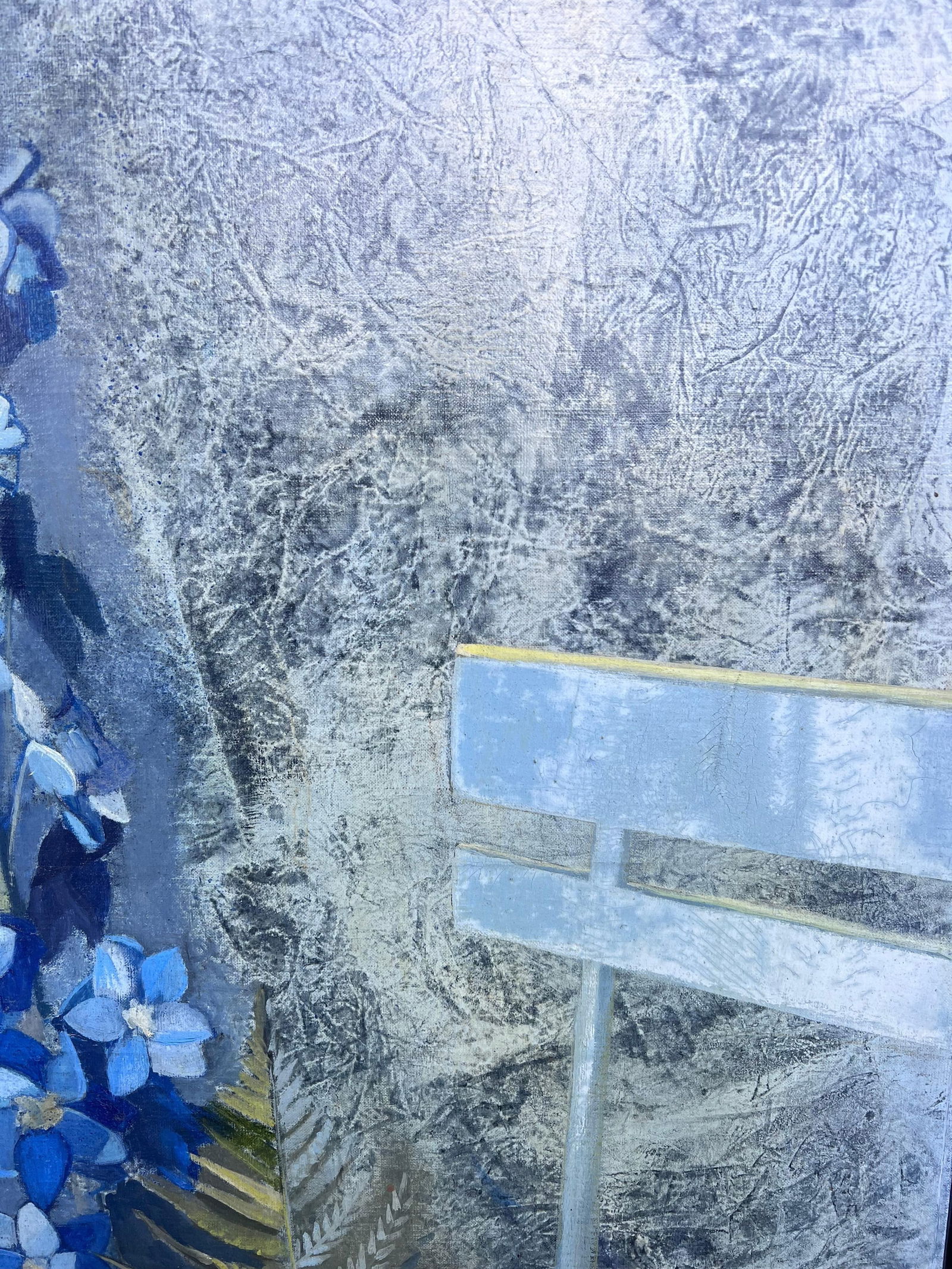 Michel REMY-RIETH; Large 1970's French Abstract Garden Plants Flowers Signed Original Oil Painting, - 13