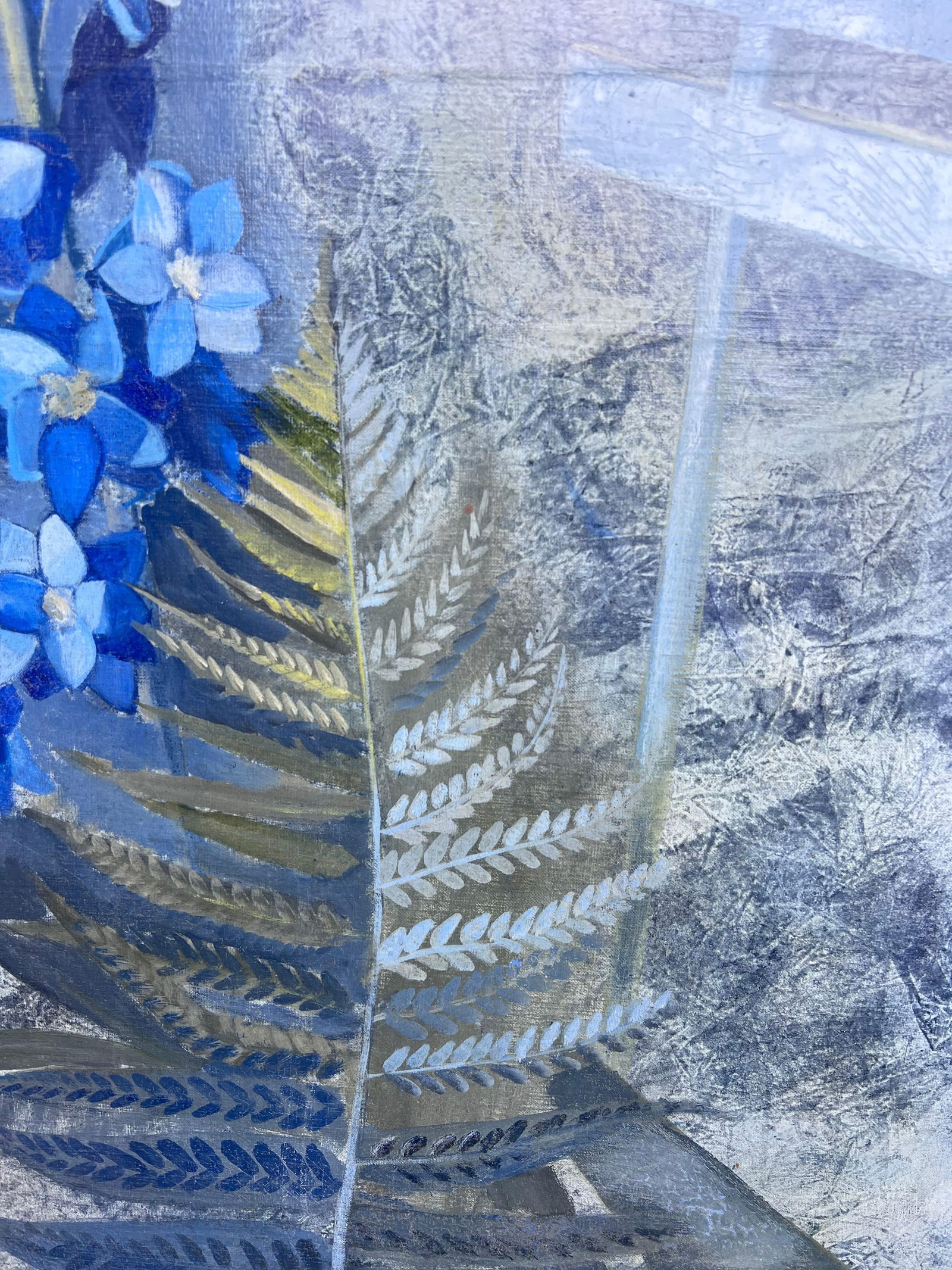 Michel REMY-RIETH; Large 1970's French Abstract Garden Plants Flowers Signed Original Oil Painting, - 14