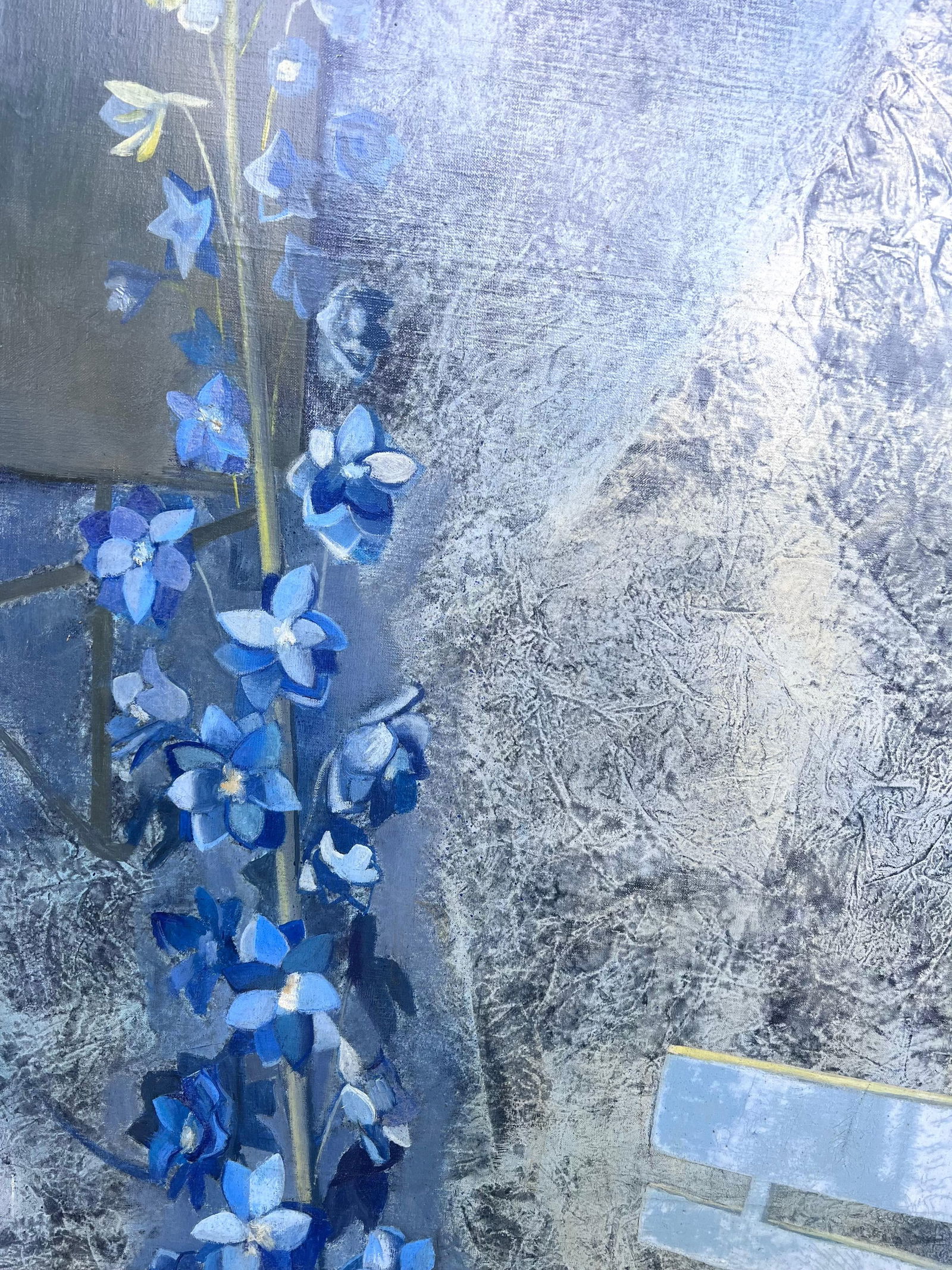 Michel REMY-RIETH; Large 1970's French Abstract Garden Plants Flowers Signed Original Oil Painting, - 9