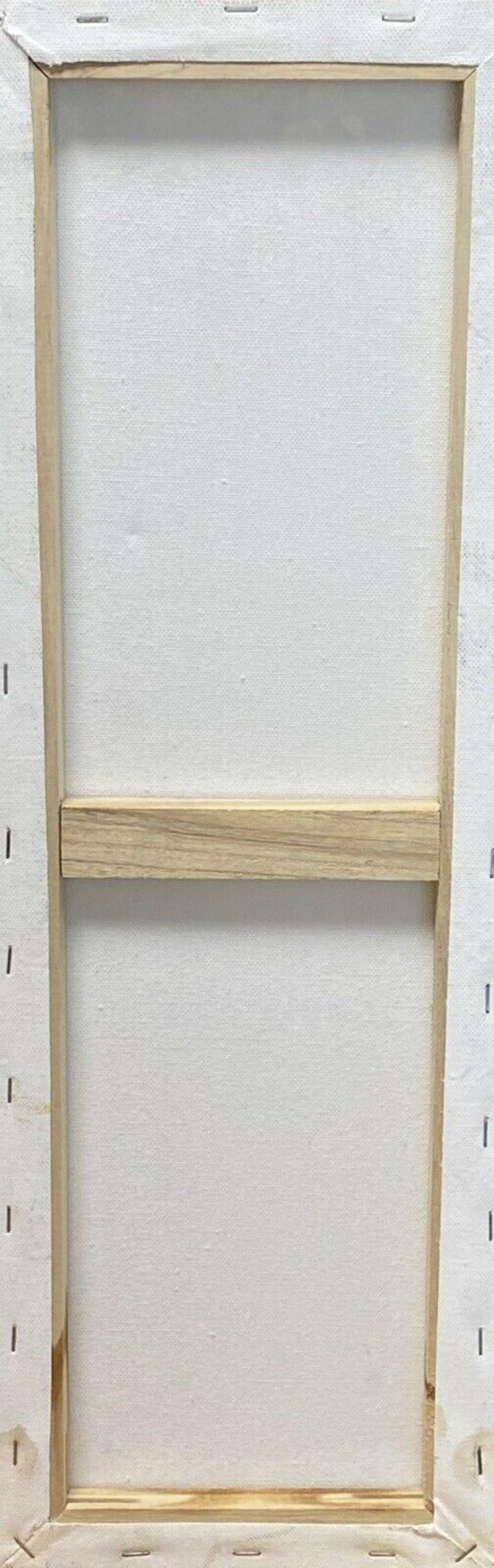 Leroy, French Contemporary Cubist Painting, Green Pink & Blues Landscape, 2000s - 12