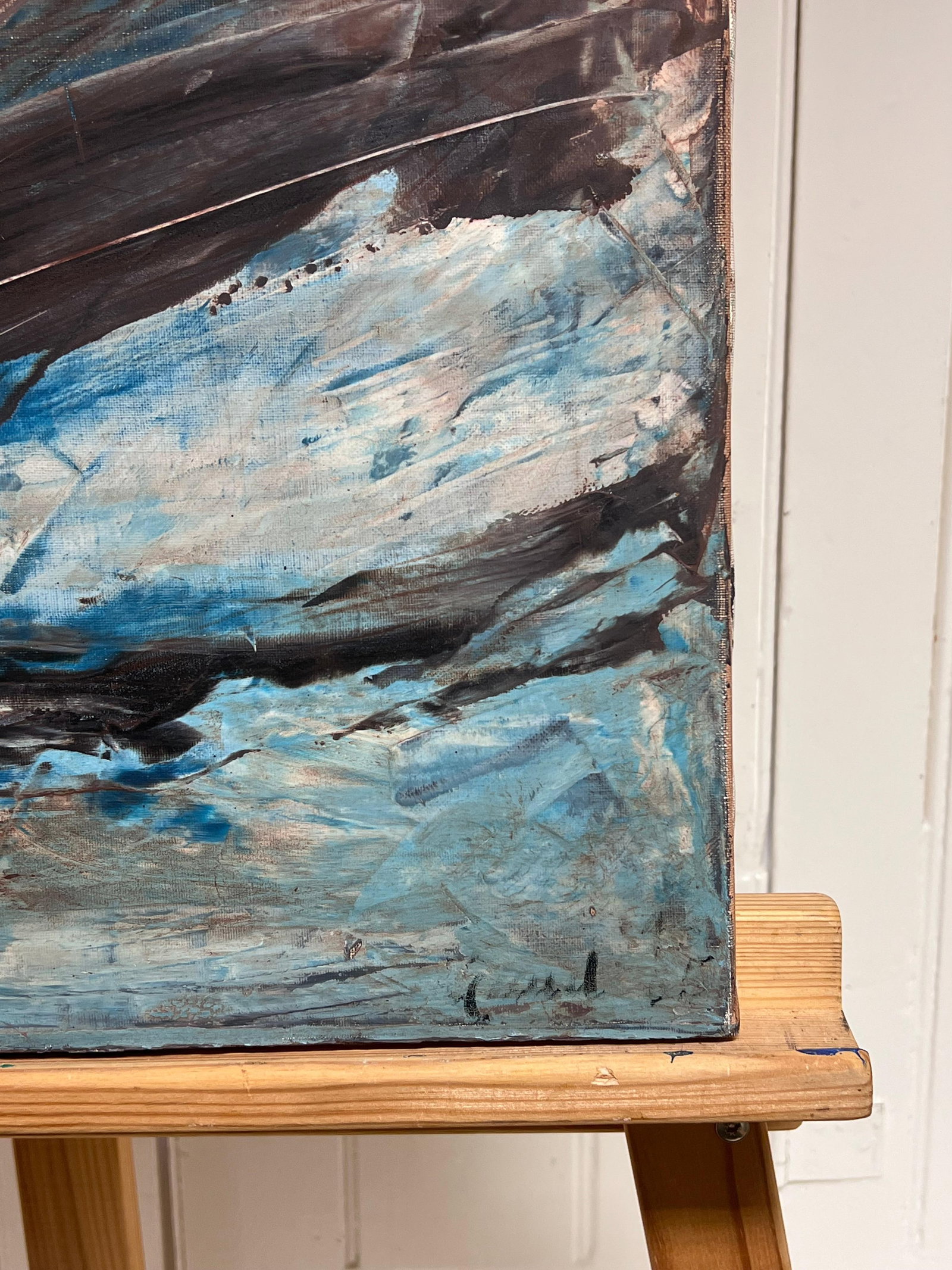 French School; Large French Abstract Oil Painting Palette Knife Original Mid 20th Century - 7