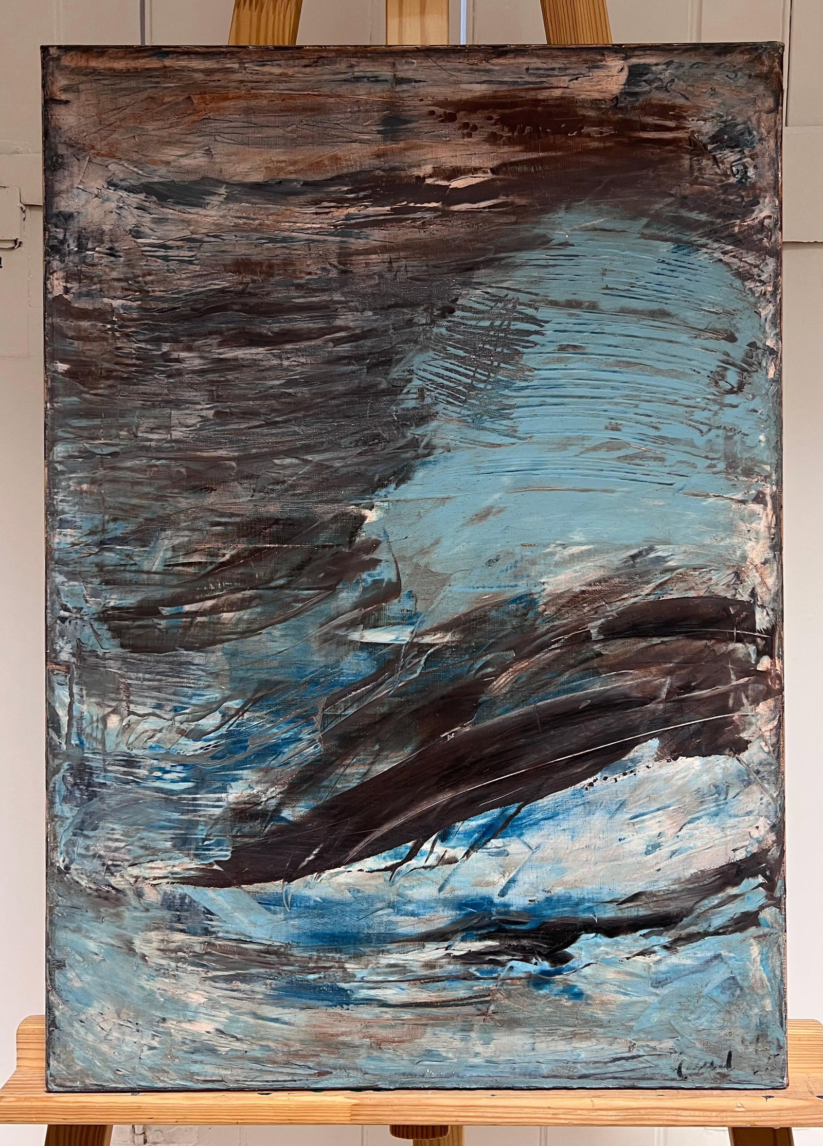 French School; Large French Abstract Oil Painting Palette Knife Original Mid 20th Century - 13