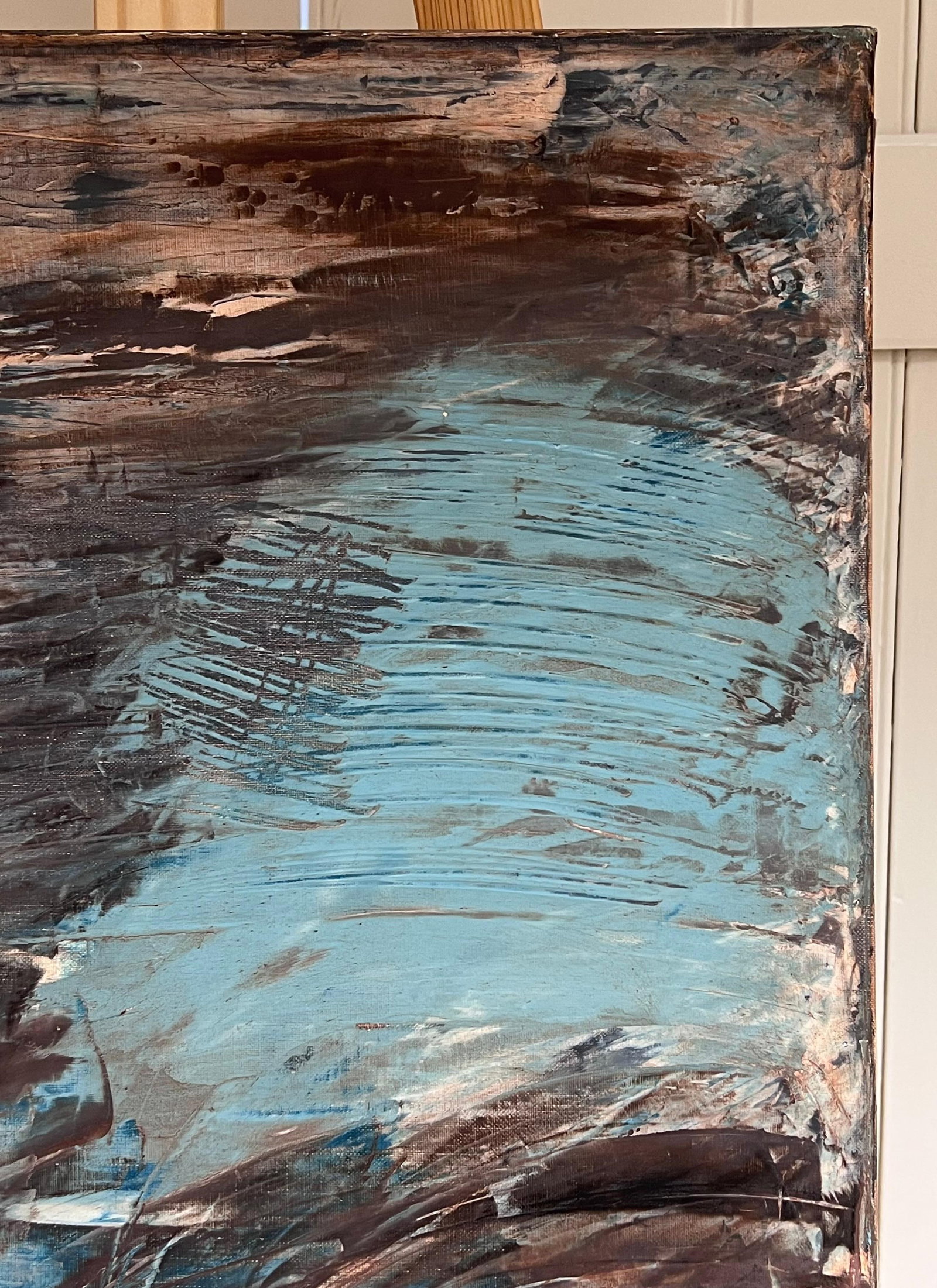 French School; Large French Abstract Oil Painting Palette Knife Original Mid 20th Century - 14