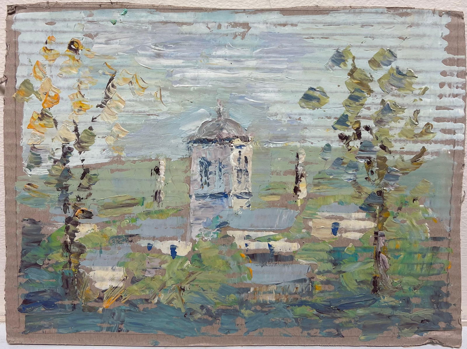 Fanch Lel; French Impressionist Village Scene with a Church Tower Surrounded by Foliage, 2000 - 3