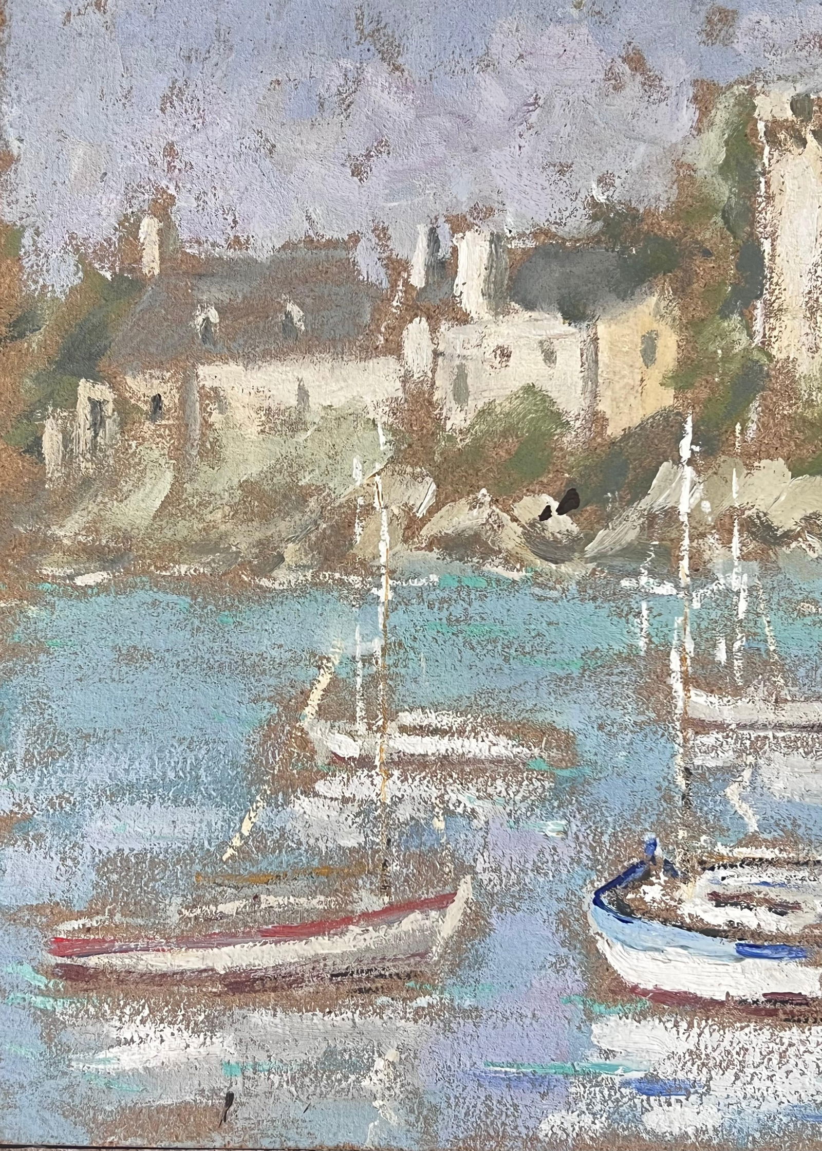 Fanch Lel; Still Fishing Harbour of Montauban France Impressionist French Oil Painting - 9