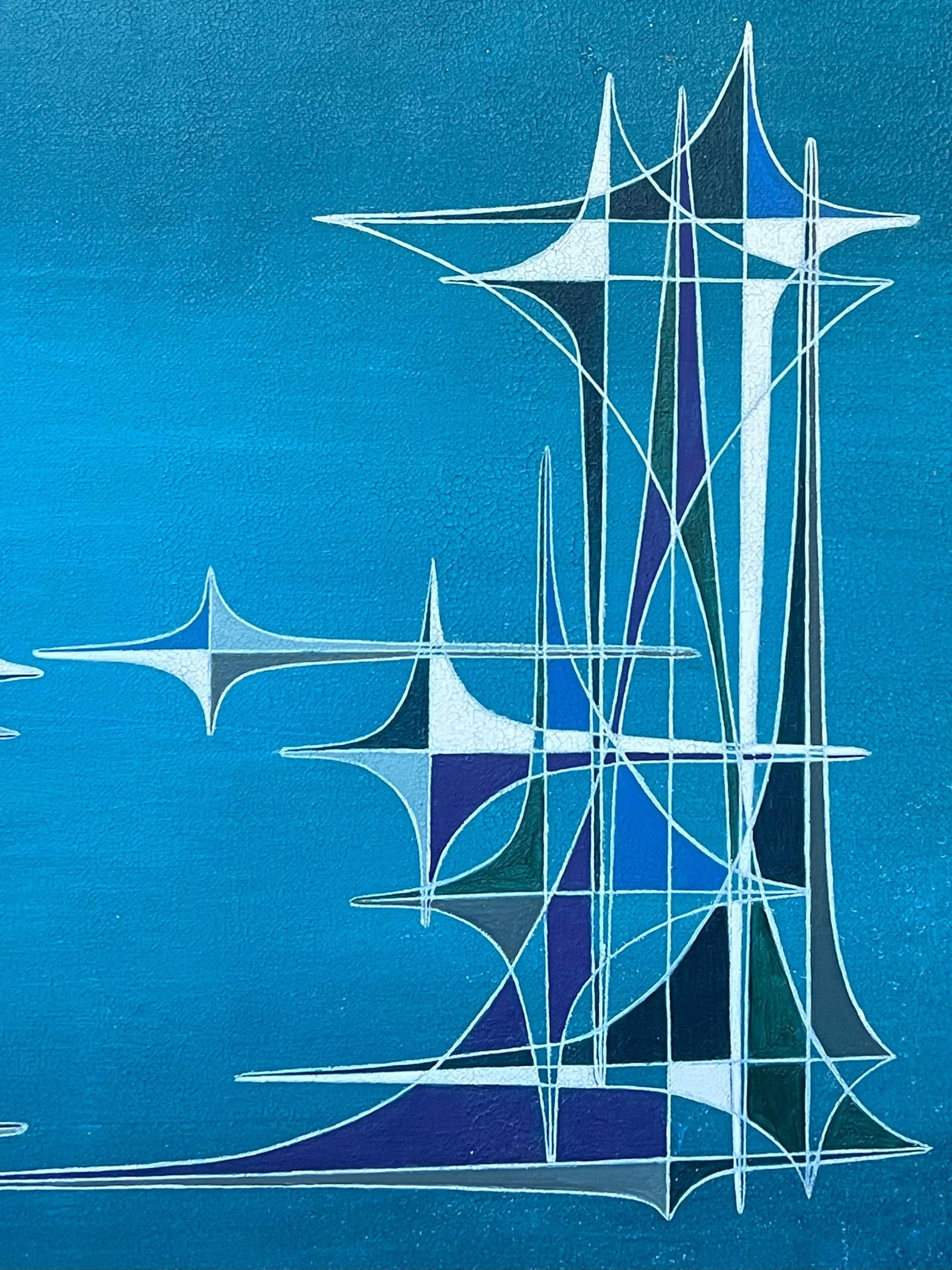 Serge Guerin (1916); 20th Century French Geometric Abstract Surrealist Composition Oil Painting - 12