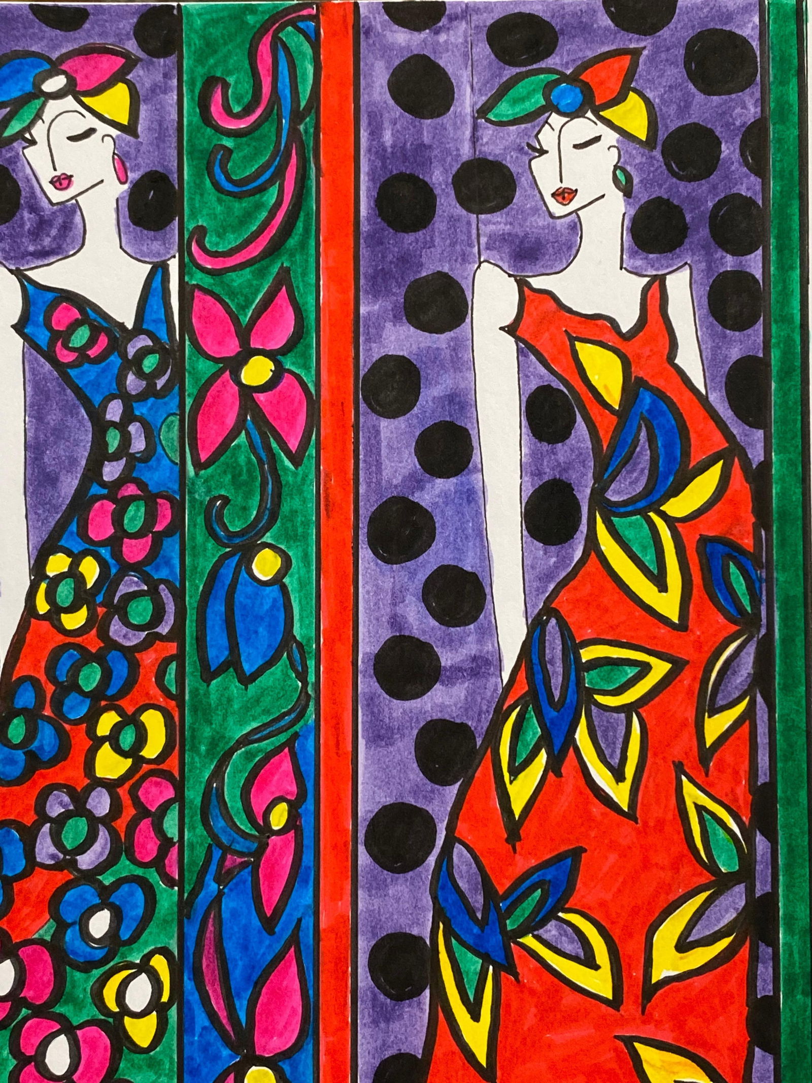 Original Fashion Design Illustration Watercolor Painting Laura Ashley Designer, circa 2000s - 3