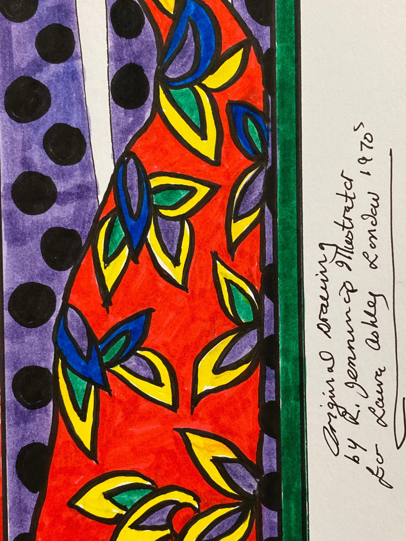 Original Fashion Design Illustration Watercolor Painting Laura Ashley Designer, circa 2000s - 4