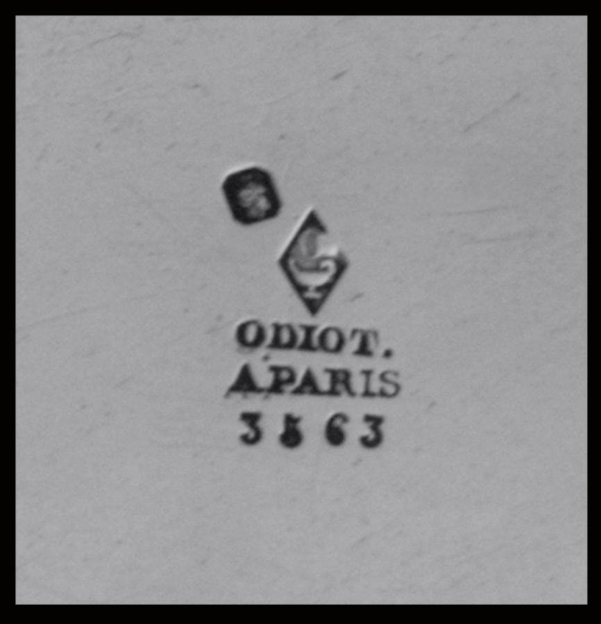 ODIOT FRENCH ANTIQUE ROUND 950 STERLING SILVER SERVING PLATTER + WRAP, 1850-1899 - 2