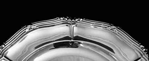 ODIOT FRENCH ANTIQUE ROUND 950 STERLING SILVER SERVING PLATTER + WRAP, 1850-1899 - 3