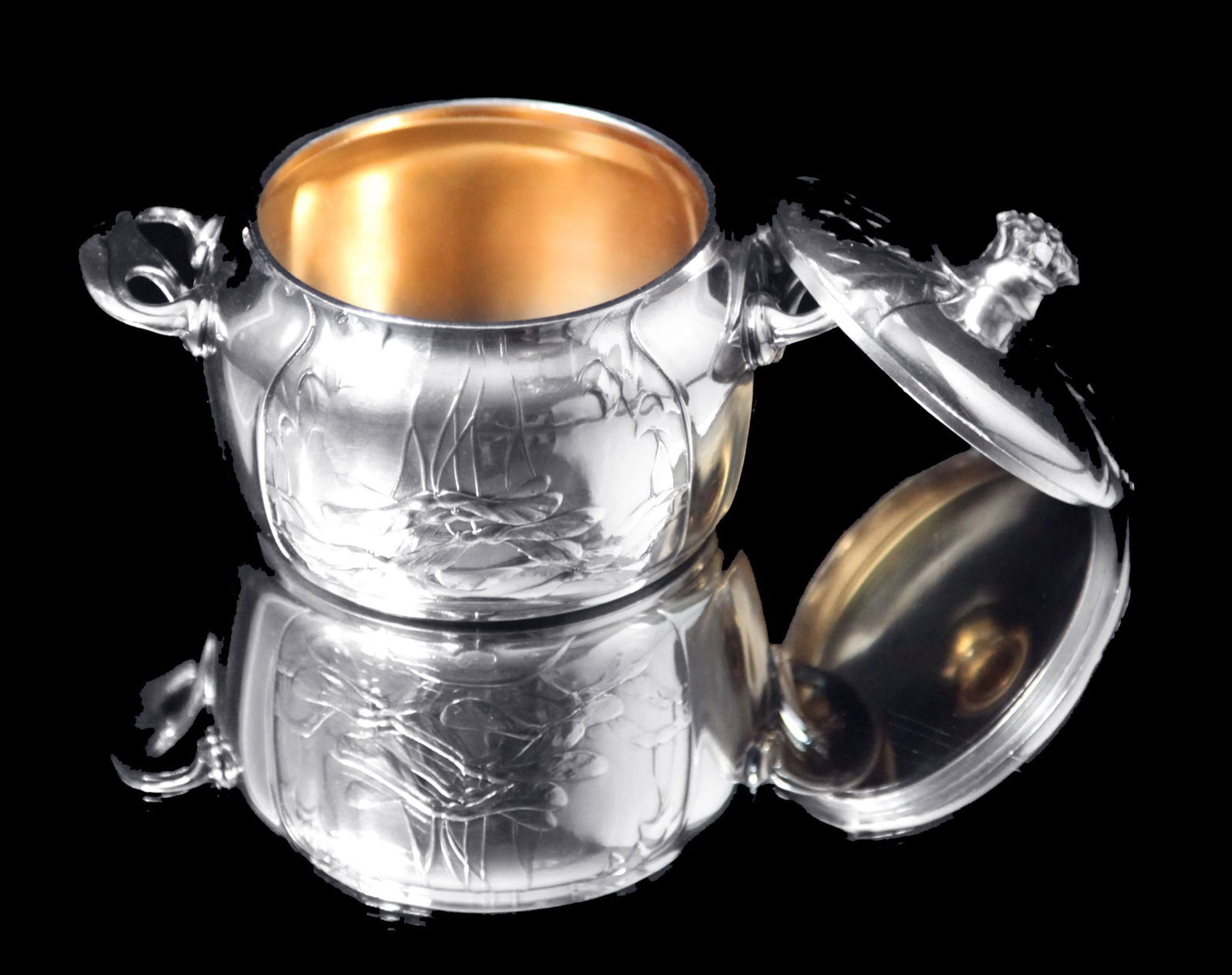 Orfevre Gallia - 7pc. Extremely Rare, Original French Art Nouveau Silver Plate Tea Set Including - 10