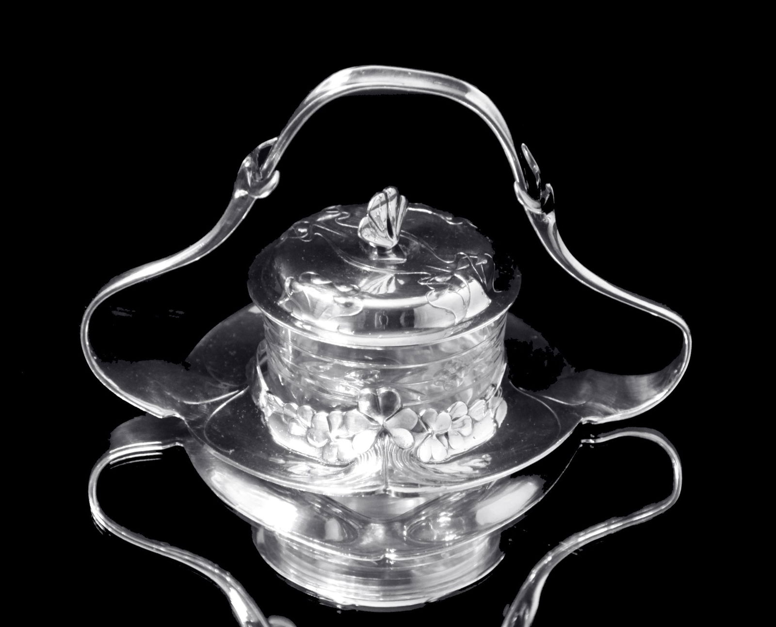 Orfevre Gallia - 7pc. Extremely Rare, Original French Art Nouveau Silver Plate Tea Set Including - 6