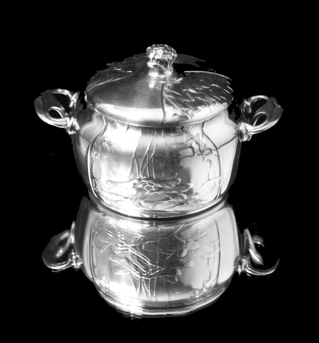 Orfevre Gallia - 7pc. Extremely Rare, Original French Art Nouveau Silver Plate Tea Set Including - 8