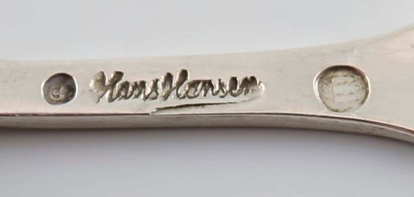 Hans Hansen silverware number 2. Set of six coffee spoons in all silver. 1937 - 4