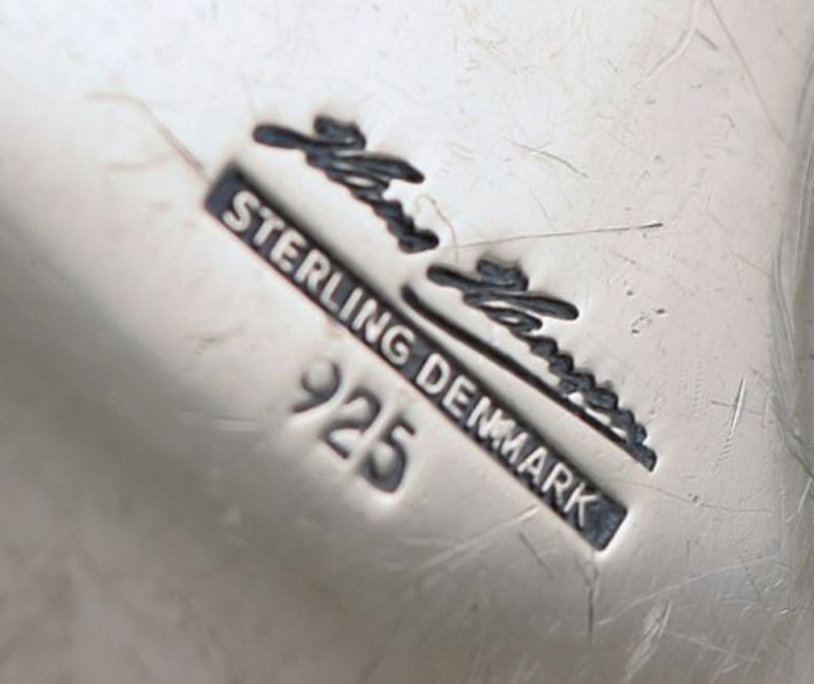 Hans Hansen silver cutlery. Large "Susanne" cold meat fork in sterling silver. Danish design, mid - 4