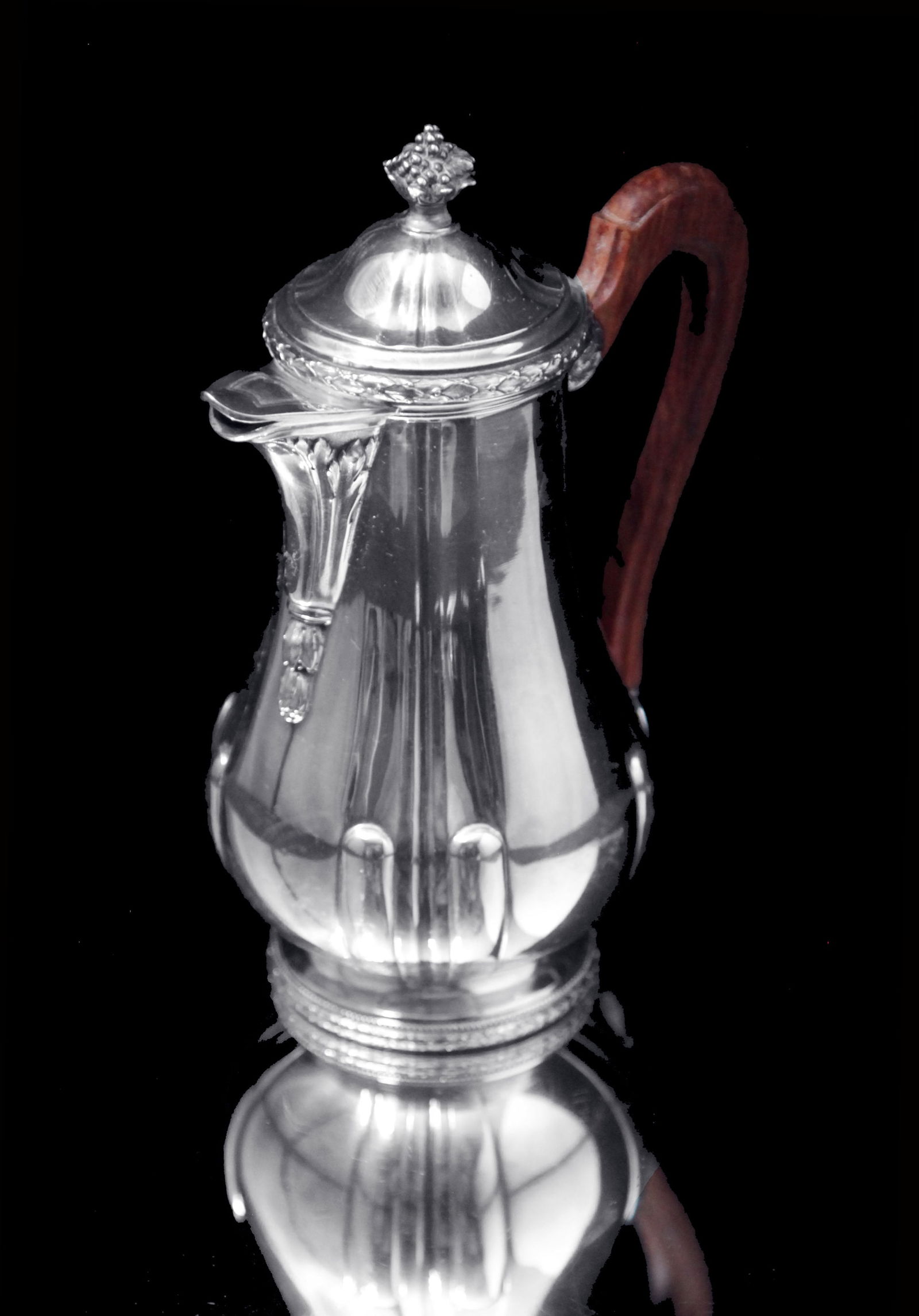 Puiforcat (Hermes): 4pc. Antique French Louis XVI Sterling Silver Tea Set + Tetard Sterling Serving - 5