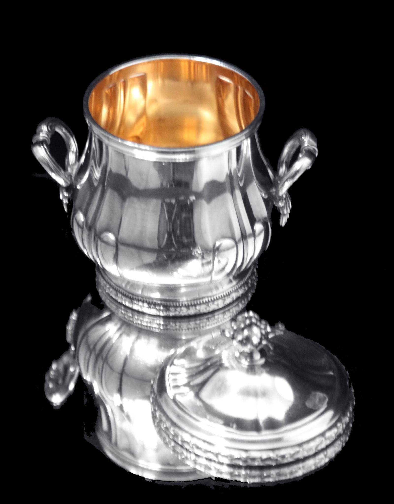 Puiforcat (Hermes): 4pc. Antique French Louis XVI Sterling Silver Tea Set + Tetard Sterling Serving - 8