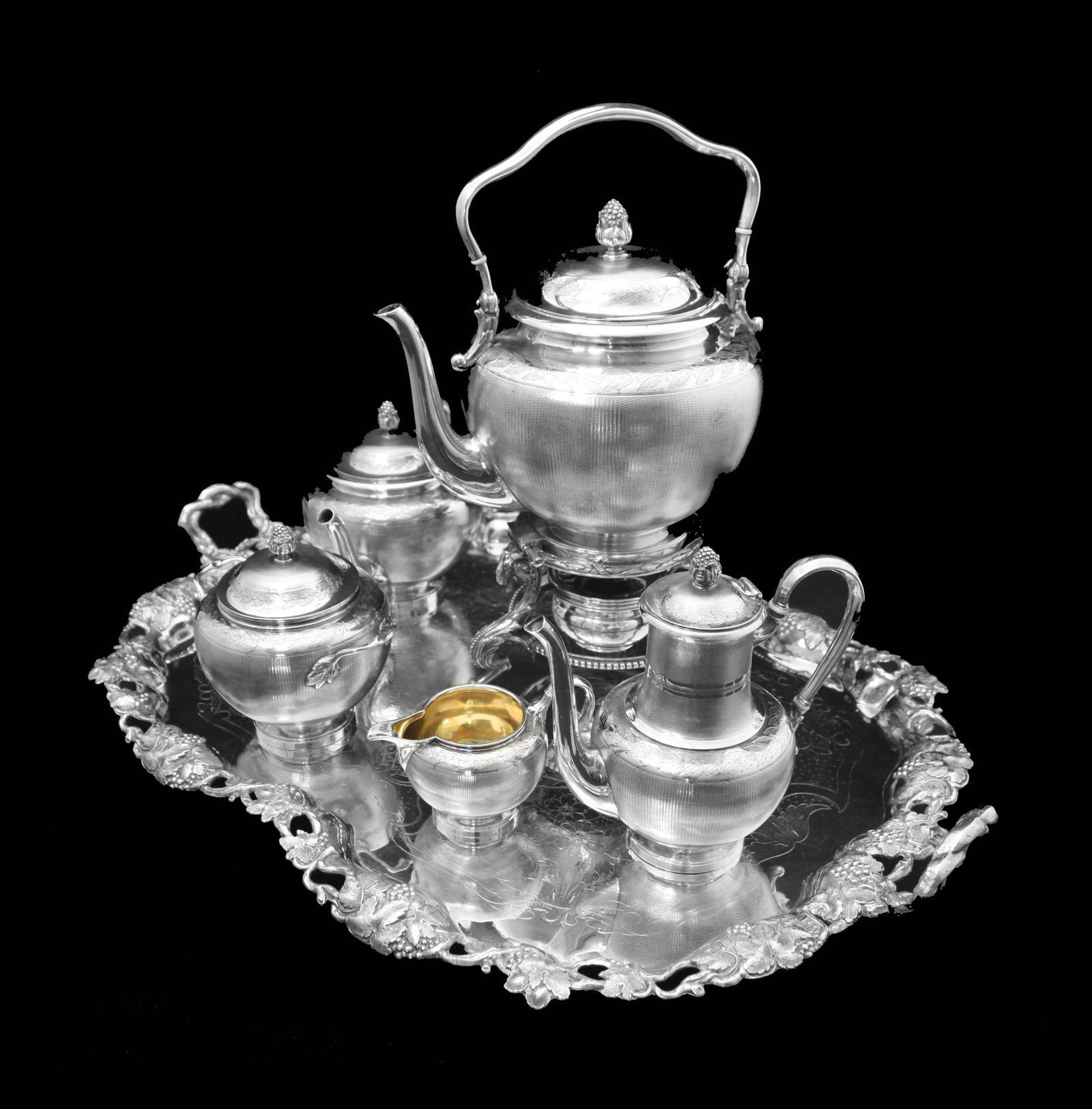 Odiot - 6pc. Antique French Sterling Silver Tea Set, Like New Condition, 1890s. - 2