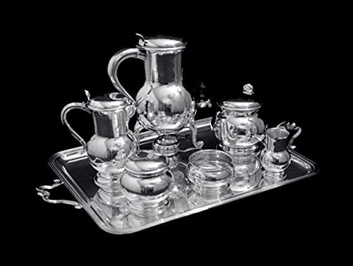 PUIFORCAT (HERMES) 6pc. 950 STERLING SILVER HAMMER FINISH ART DECO TEA / COFFEE SET - 1920s - 2