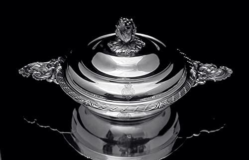 ODIOT - TWO COVERED 950 STERLING SILVER LOUIS XVI VEGETABLE SERVERS 1850-1899 BOWLS - 3