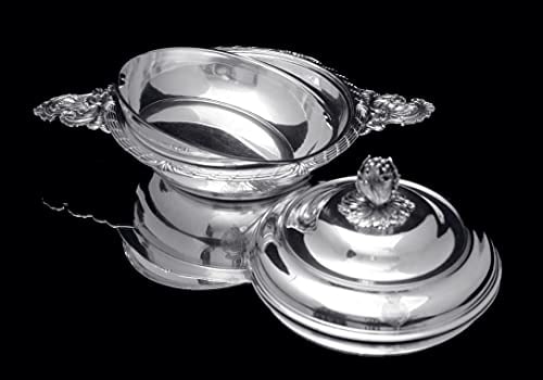 ODIOT - TWO COVERED 950 STERLING SILVER LOUIS XVI VEGETABLE SERVERS 1850-1899 BOWLS - 5