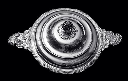 ODIOT - TWO COVERED 950 STERLING SILVER LOUIS XVI VEGETABLE SERVERS 1850-1899 BOWLS - 6