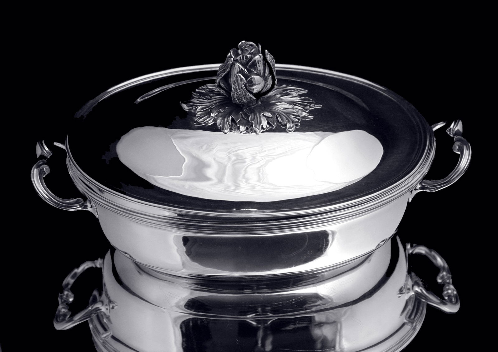 PUIFORCAT (HERMES) 3pc LOUIS XVI COVERED 950 STERLING SILVER VEGETABLE SERVER 1850-1899 - 6