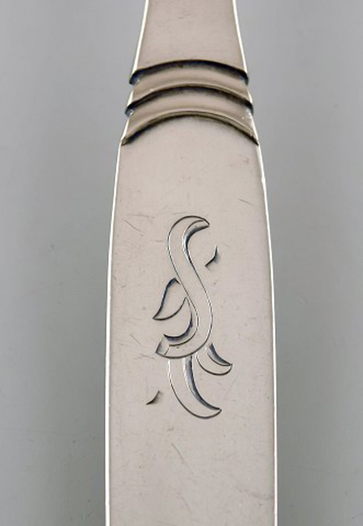 Hans Hansen silver cutlery number 16. Complete art deco lunch service for twelve people. Danish - 4