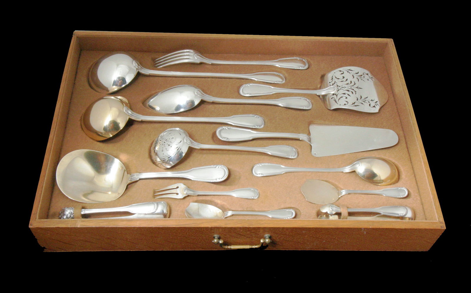 SAVARY & FILS 182pc FRENCH 950 STERLING SILVER FLATWARE SET, 26 SERVING PIECES + CHEST 1850-1899 - 19