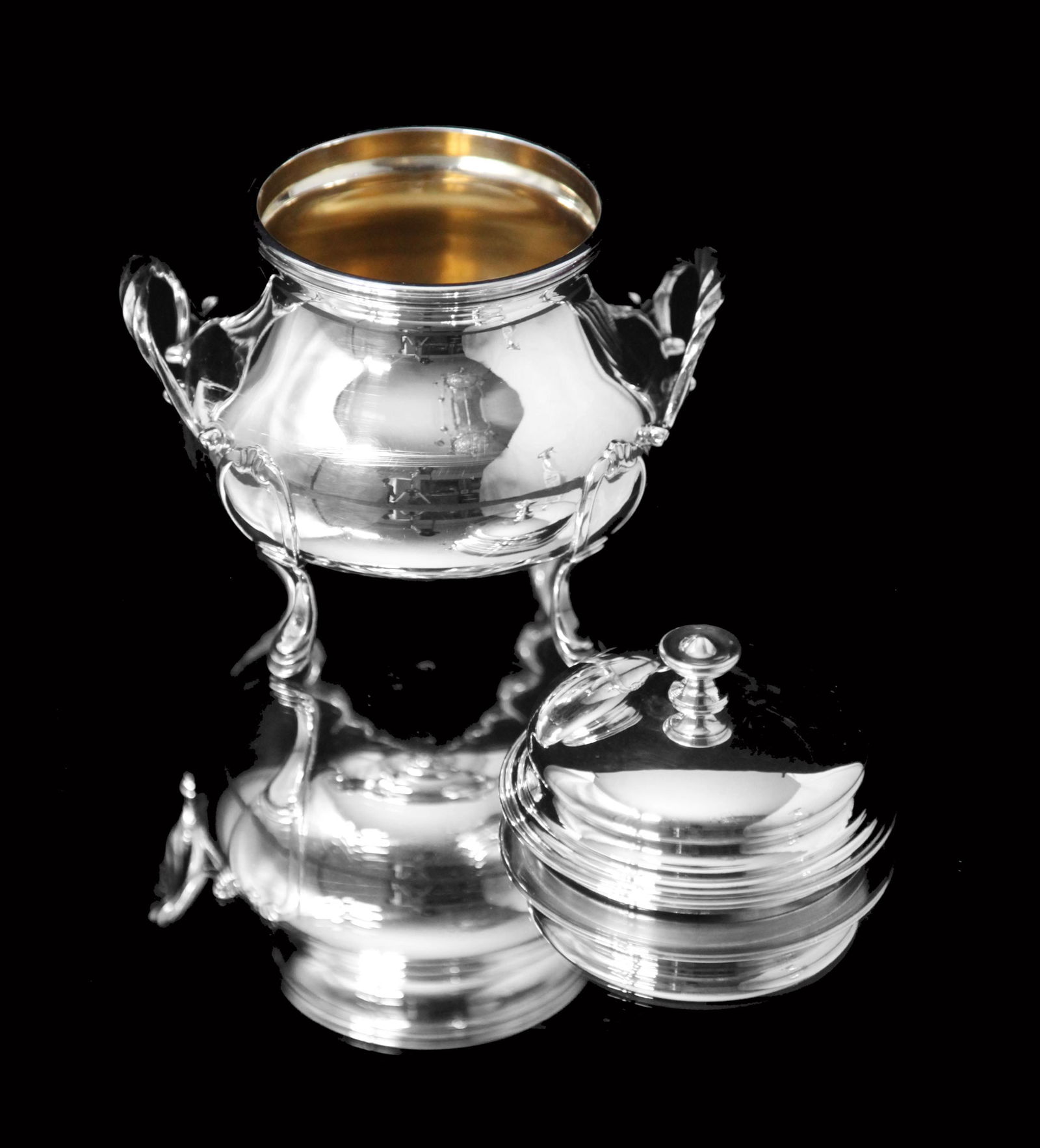 Odiot Henin - 5pc. Antique French 950 Sterling Silver Louis XVI Tea Set with Serving Tray - Museum - 9