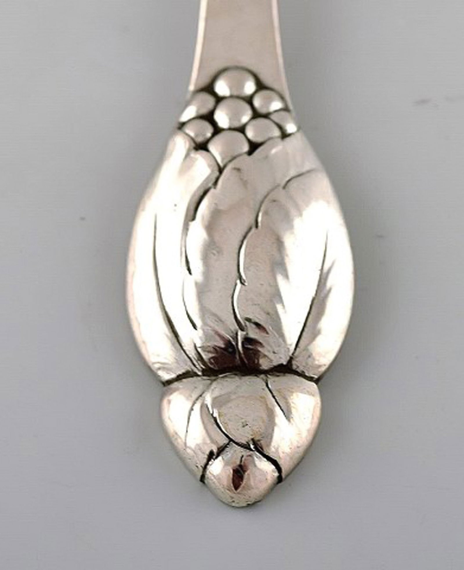 Evald Nielsen number 6, lunch fork in all silver. 1920's. Eight pieces in stock. - 3