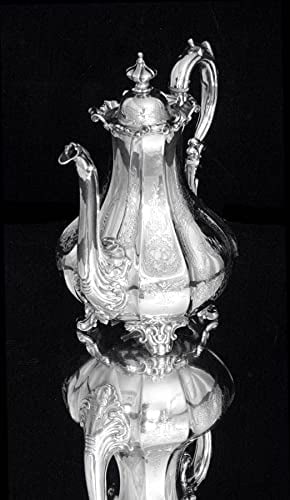 SAVORY & SONS - ANTIQUE 9pc. VICTORIAN STERLING SILVER TEA / COFFEE SET WITH TRAY, 1800 - 1849 - 4